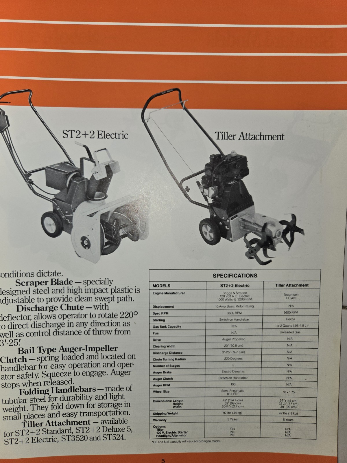 1987 ARIENS DEALERSHIP ADVERTISING BROCHURES SNOW THROWERS