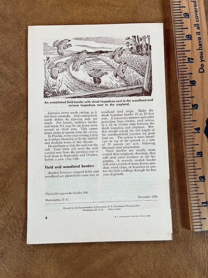1954 US DEPARTMENT OF AGRICULTURE Lespedeza for Qual and Good Land Use Brochure