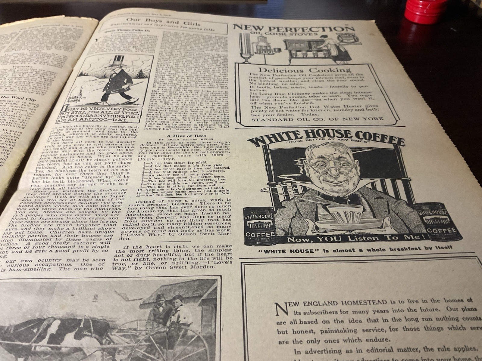 1919 New England Homestead Newspaper Farm Ads, Mass. Farms, Grow Peaches