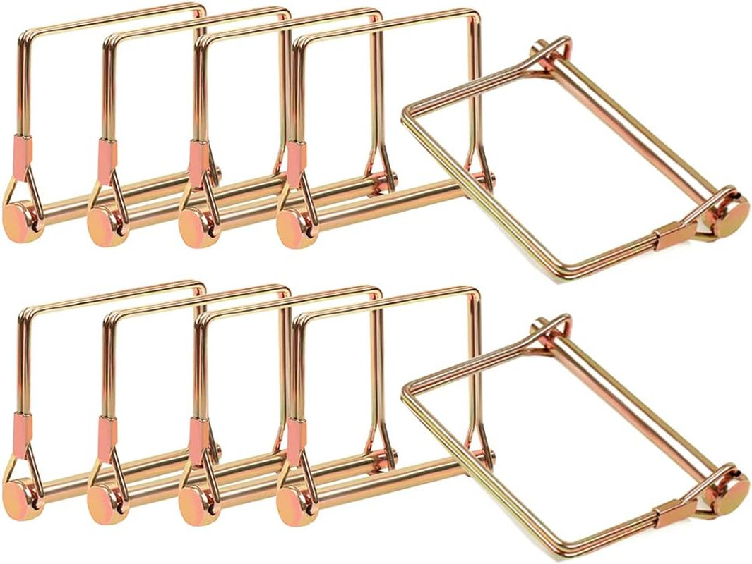 10 Pcs 1/4&Prime; Wire Lock Pins, 4&Prime; Heavy Duty Trailer Coupler & PTO Shaft Locking Sa