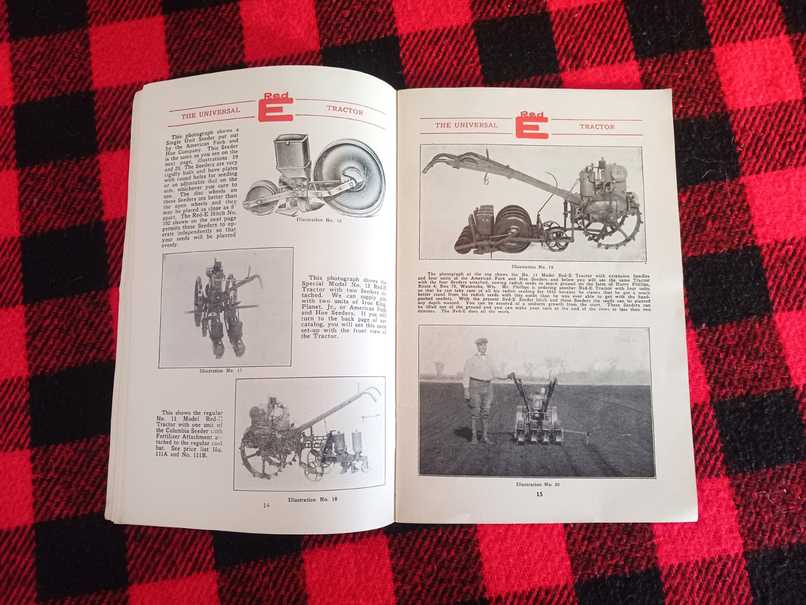 1932 Red-E Garden Tractor Catalog Farm Cultivator Page Brochure