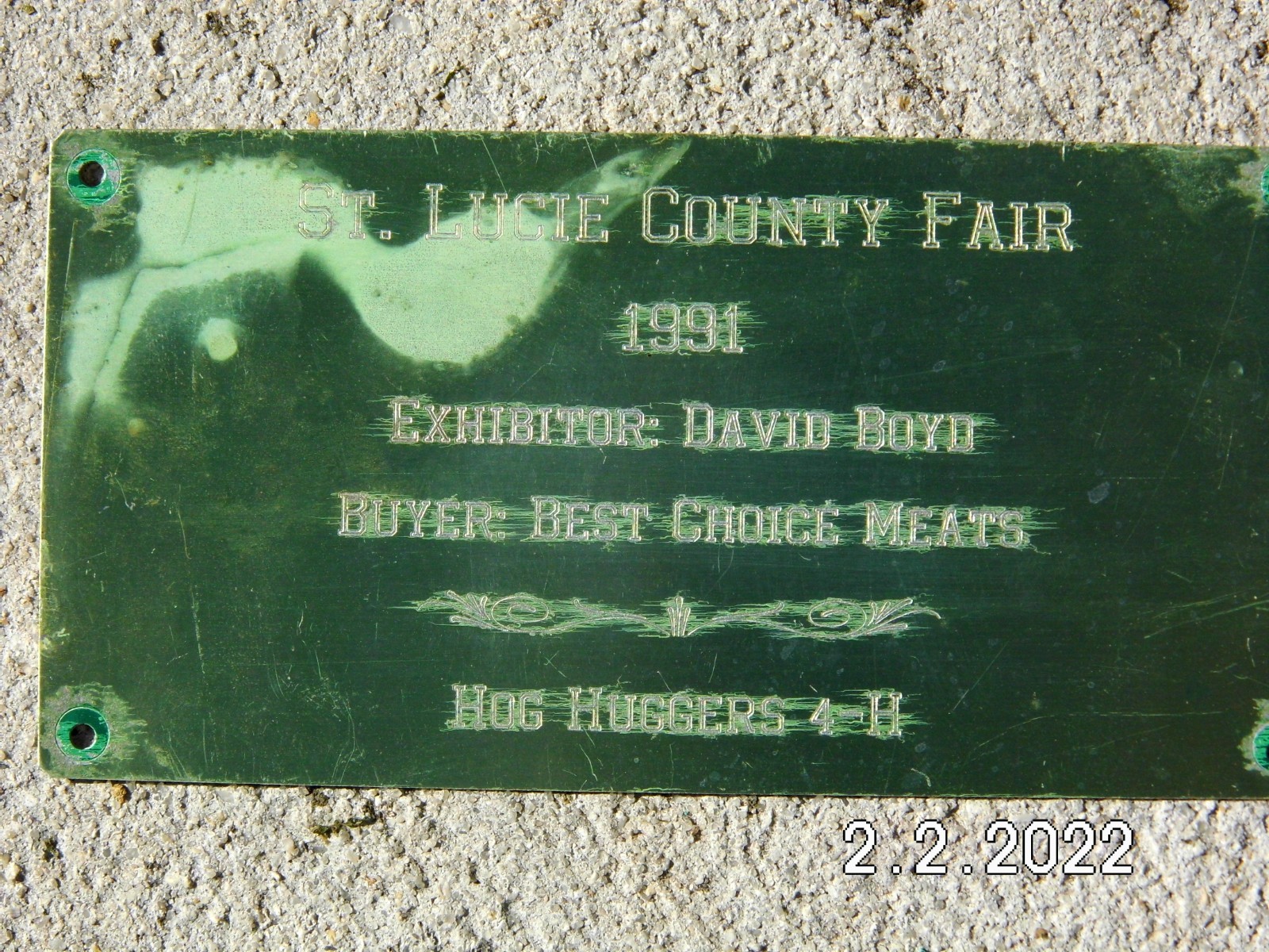 1991 & 2000 St. Lucie Co. Fair 4-H Exhibitor Plaques Best Choice Meats