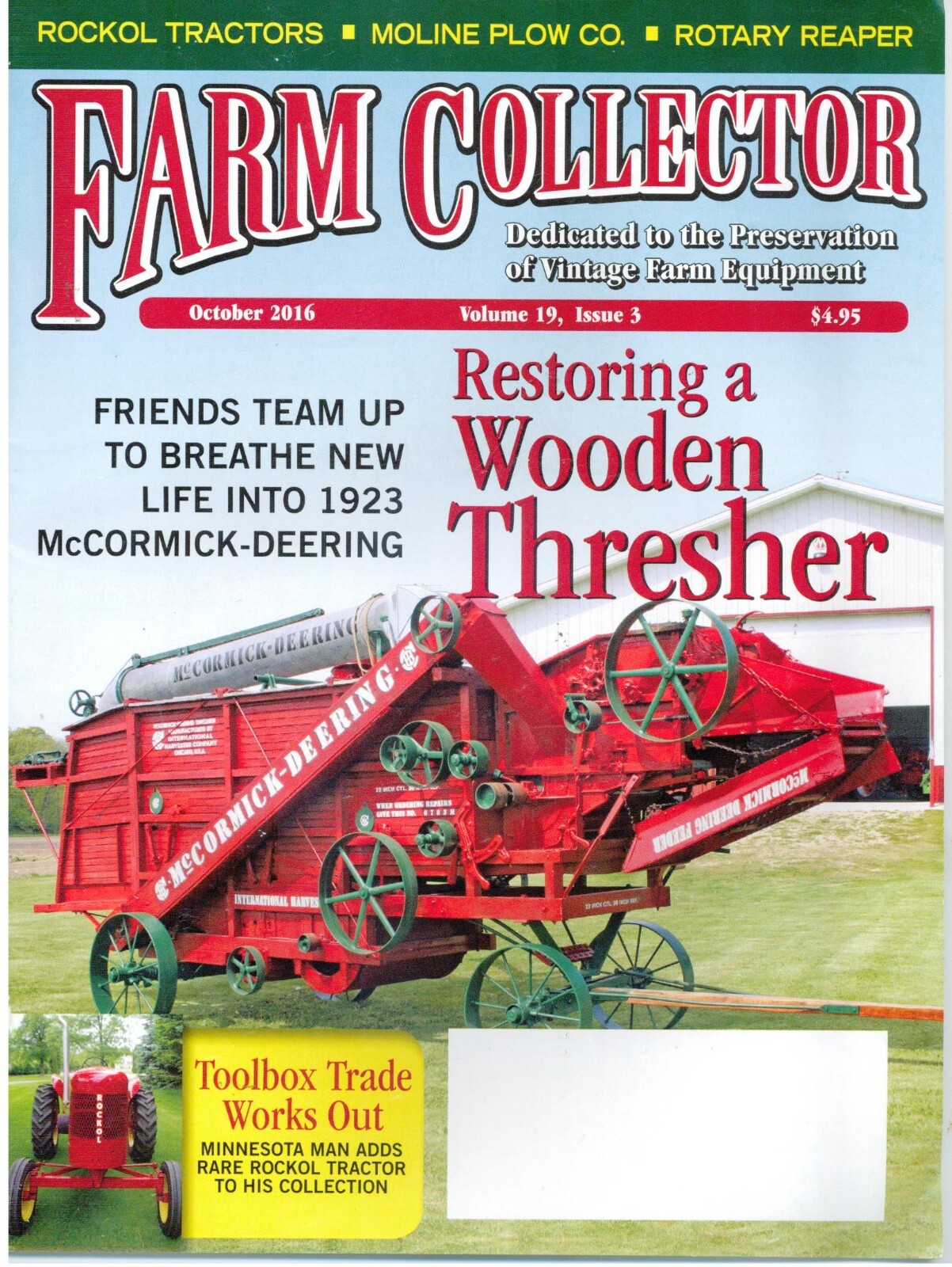 Moline Plow Rise & Fall Moline Universal, Rockol tractor, Rotary Reaper Combine