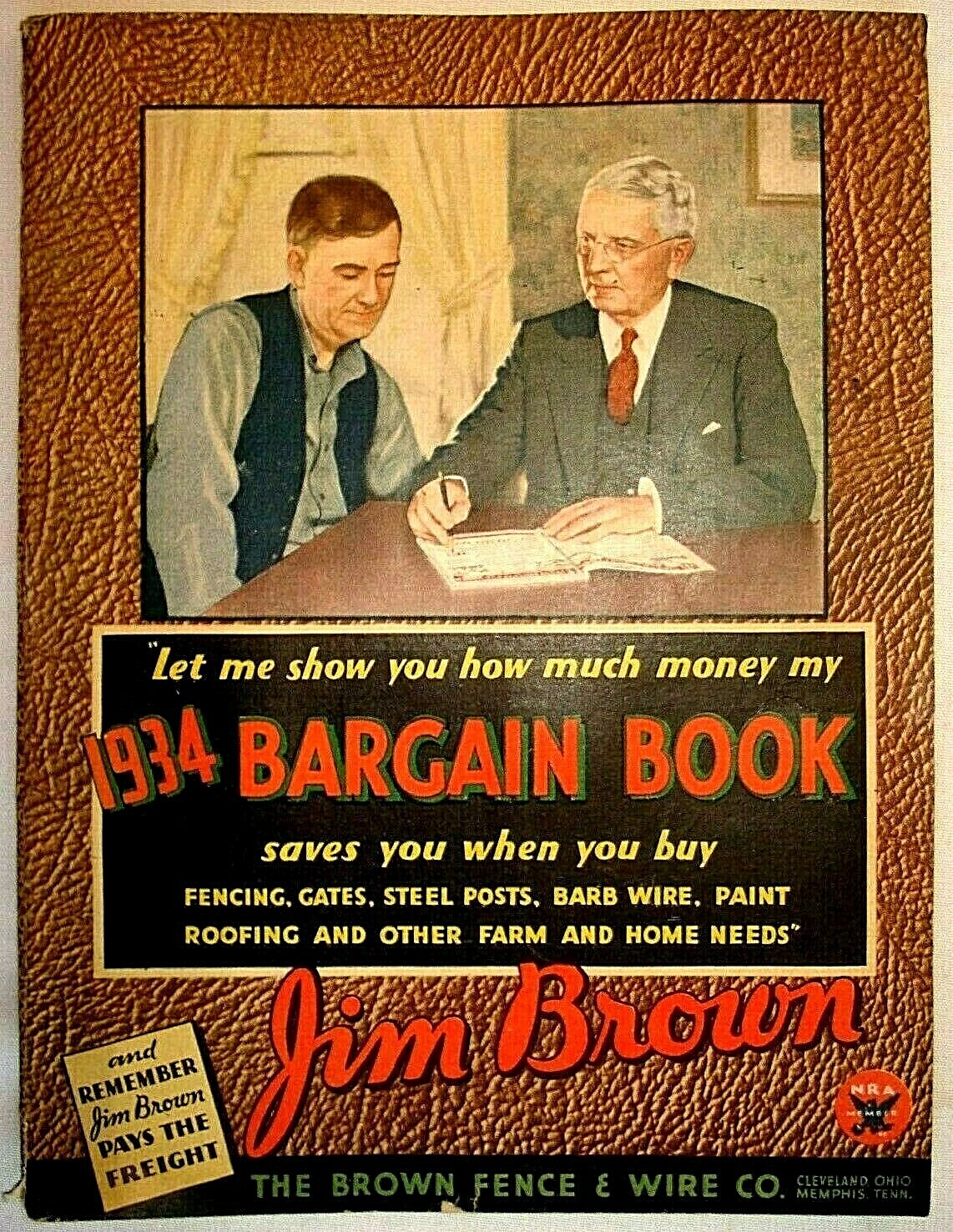 1934 CATALOG BROWN FENCE & WIRE BARGAIN BOOK AGRICULTURAL FARM