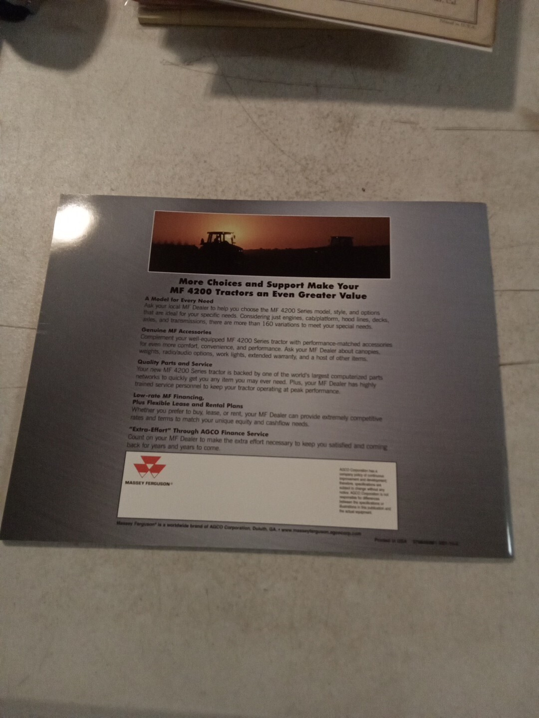 2001 MASSEY FERGUSON 4200 Series Tractors Sales Brochure