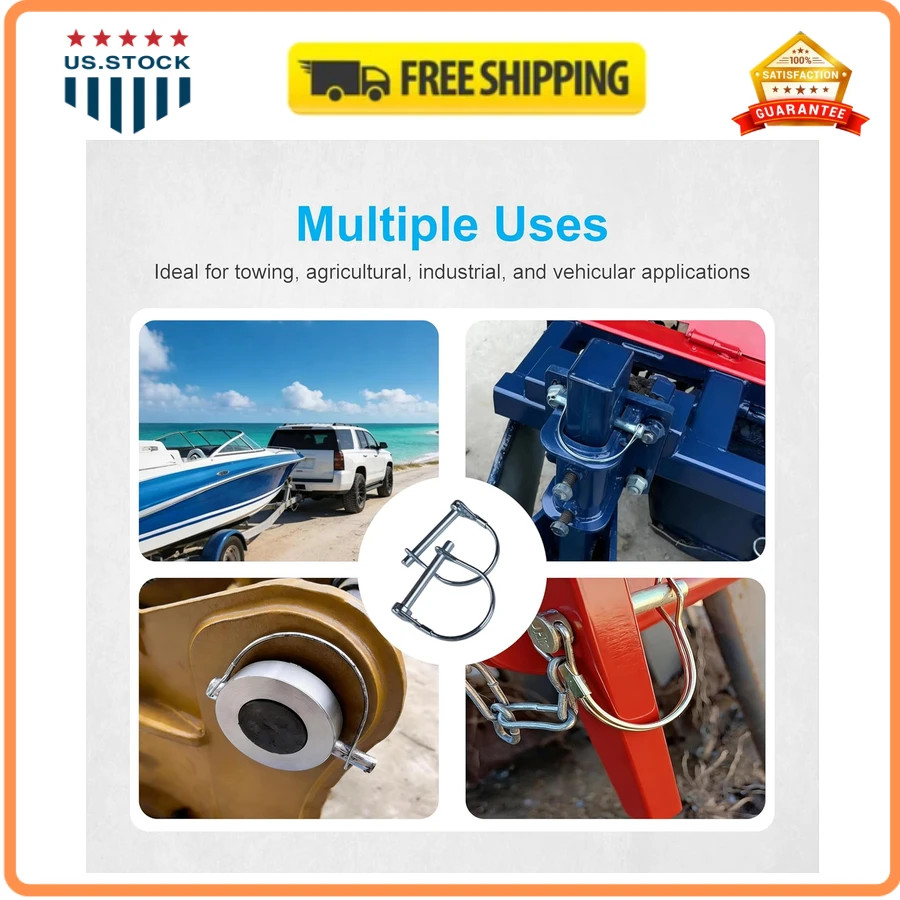10 Pack Trailer Coupler Hitch Pin 2-1/8 x 1/4 Inch Heavy Duty Carbon Steel Pins