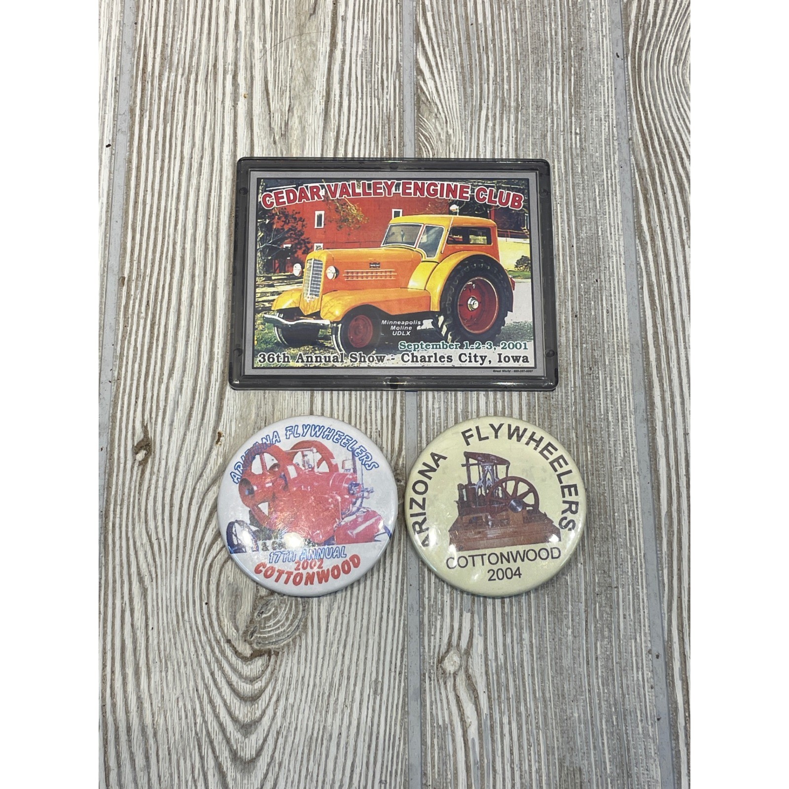 VTG Tractor Engine Club Magnet & Buttons Cedar Valley Arizona Flywheelers Lot