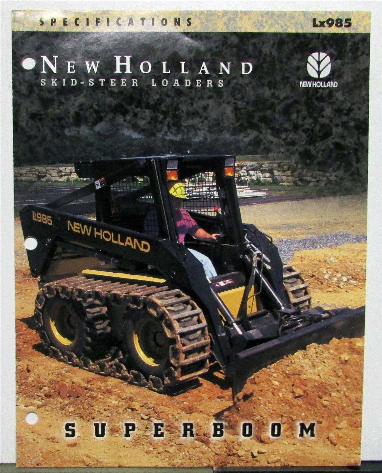 1998 New Holland Super Boom LX985 Skid Steer Loader Construction Sales Folder
