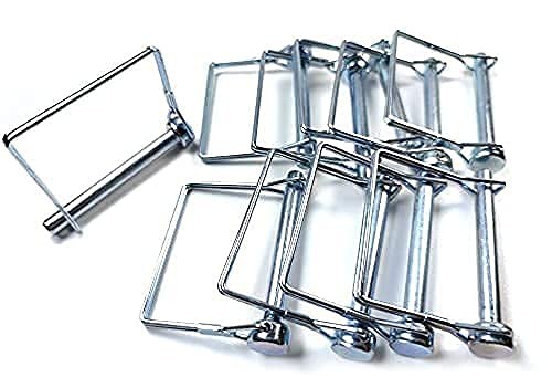 (Silver) 10 Pieces Square Pto Pin 3/8 Inch (9.21MM) Heavy Duty Trailer Coupler P