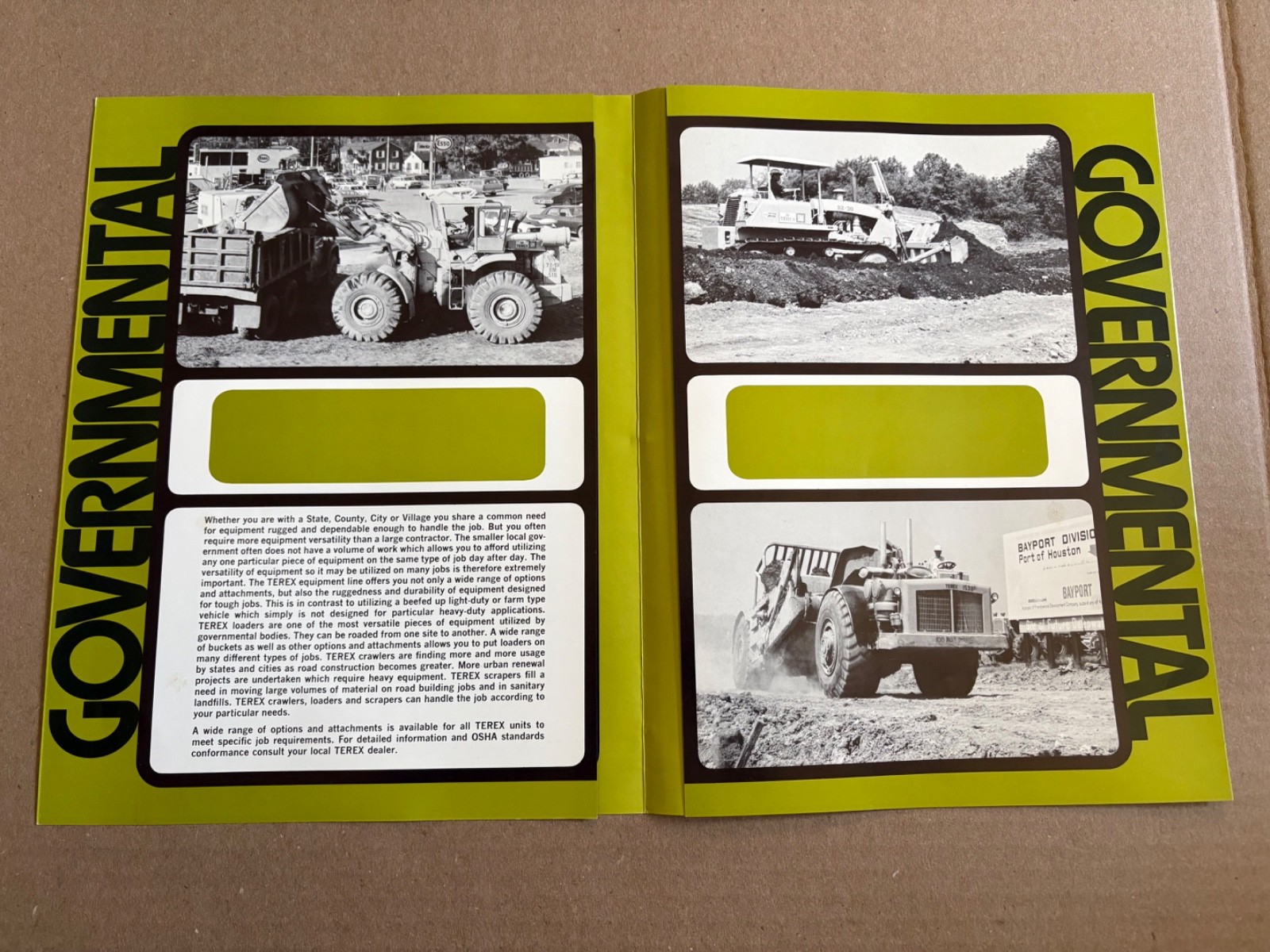 Original Terex Governmental Construction Equipment Sales Brochure