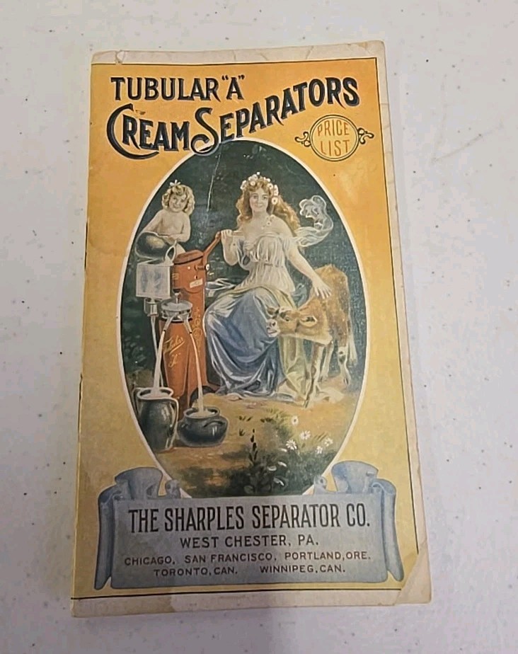 Antique Sharples Separator Co Tubular A Cream Seperators Price List Brochure