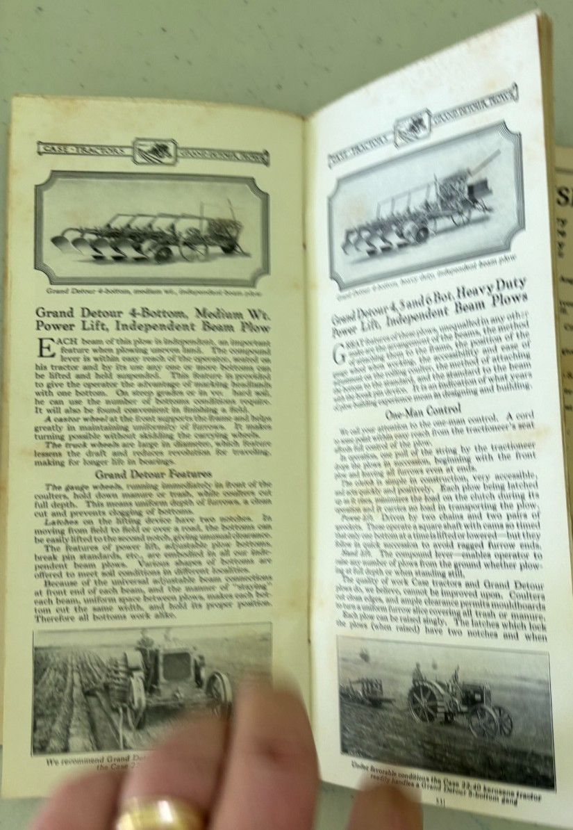 Case Kerosene Tractor & Grand Detour Plows Brochure DCPA26