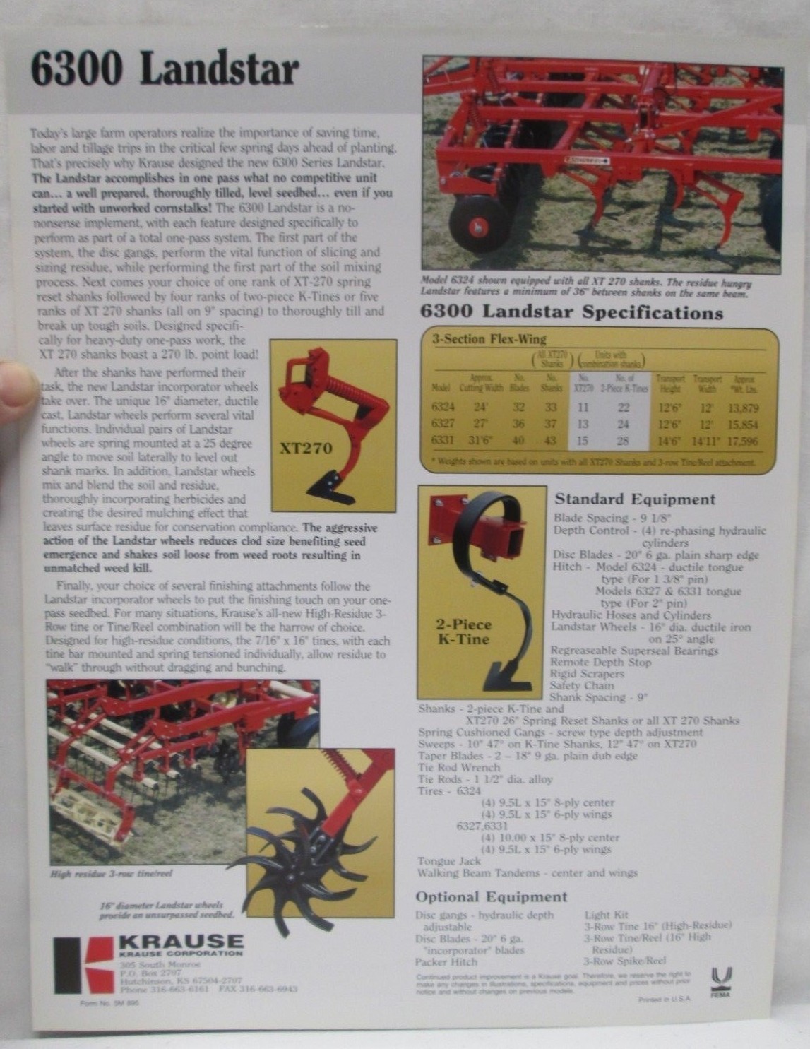 Krause Landstar 6300 Series One Pass Seedbed 3 Section 24 27 31 1/2 Ft Brochure