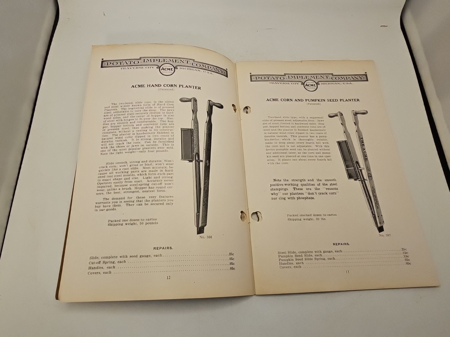 acme potato implement co catalog brochure traverse city MI no29