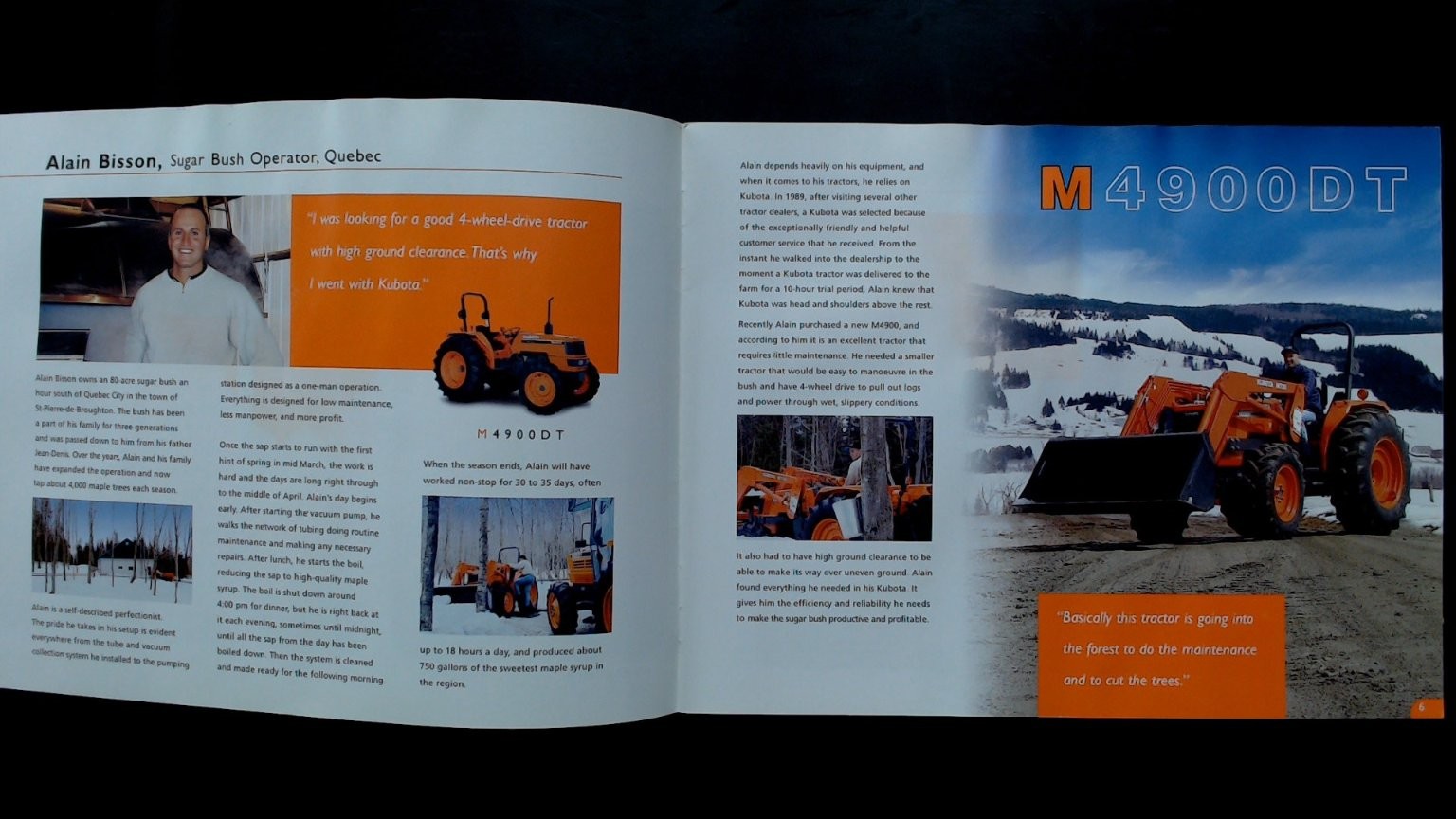 Kubota M4900DT Tractor Brochure Agriculture Vintage Collectible