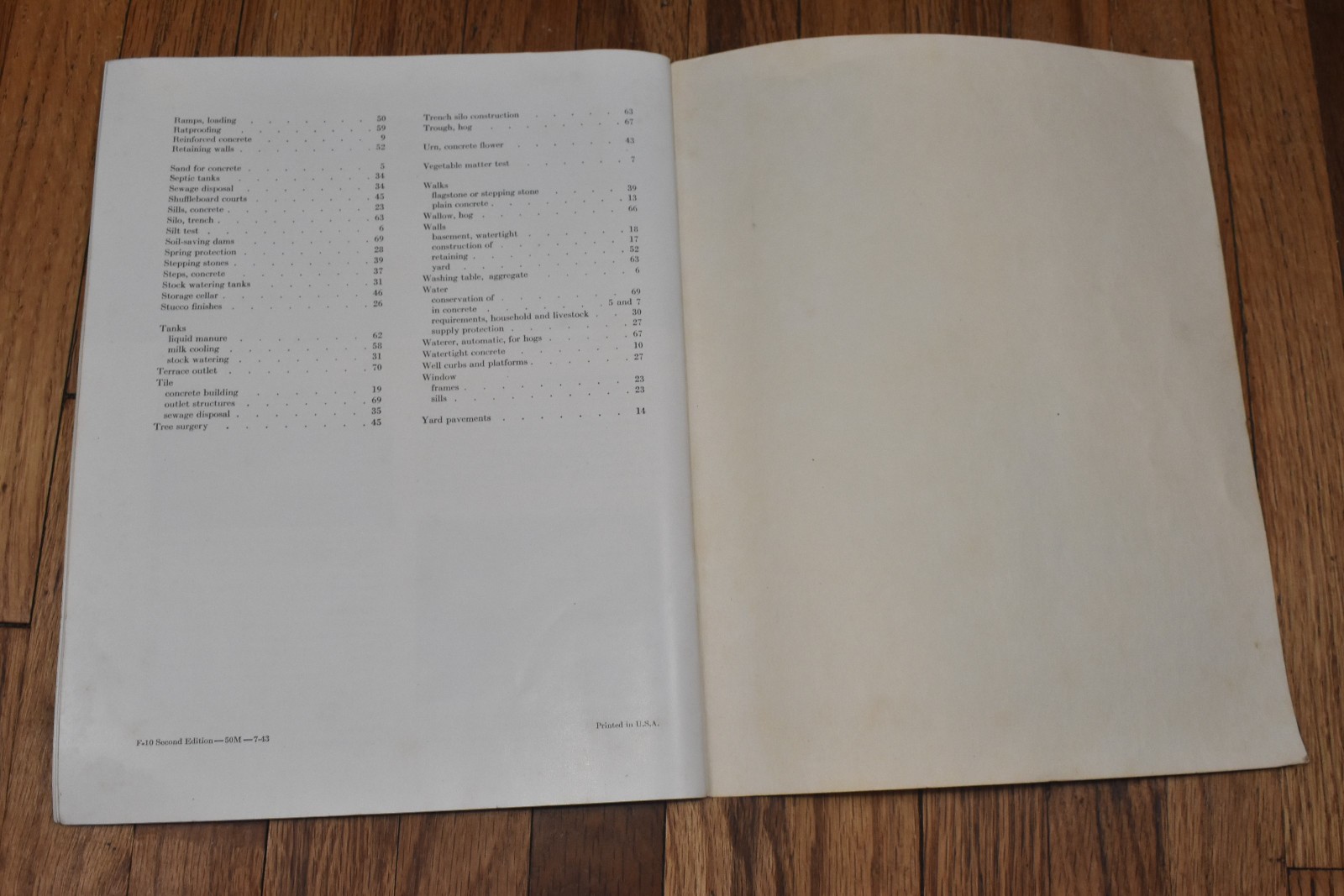 Vintage 1943 Concrete Handbook for Permenant Farm Construction Sales Brochure