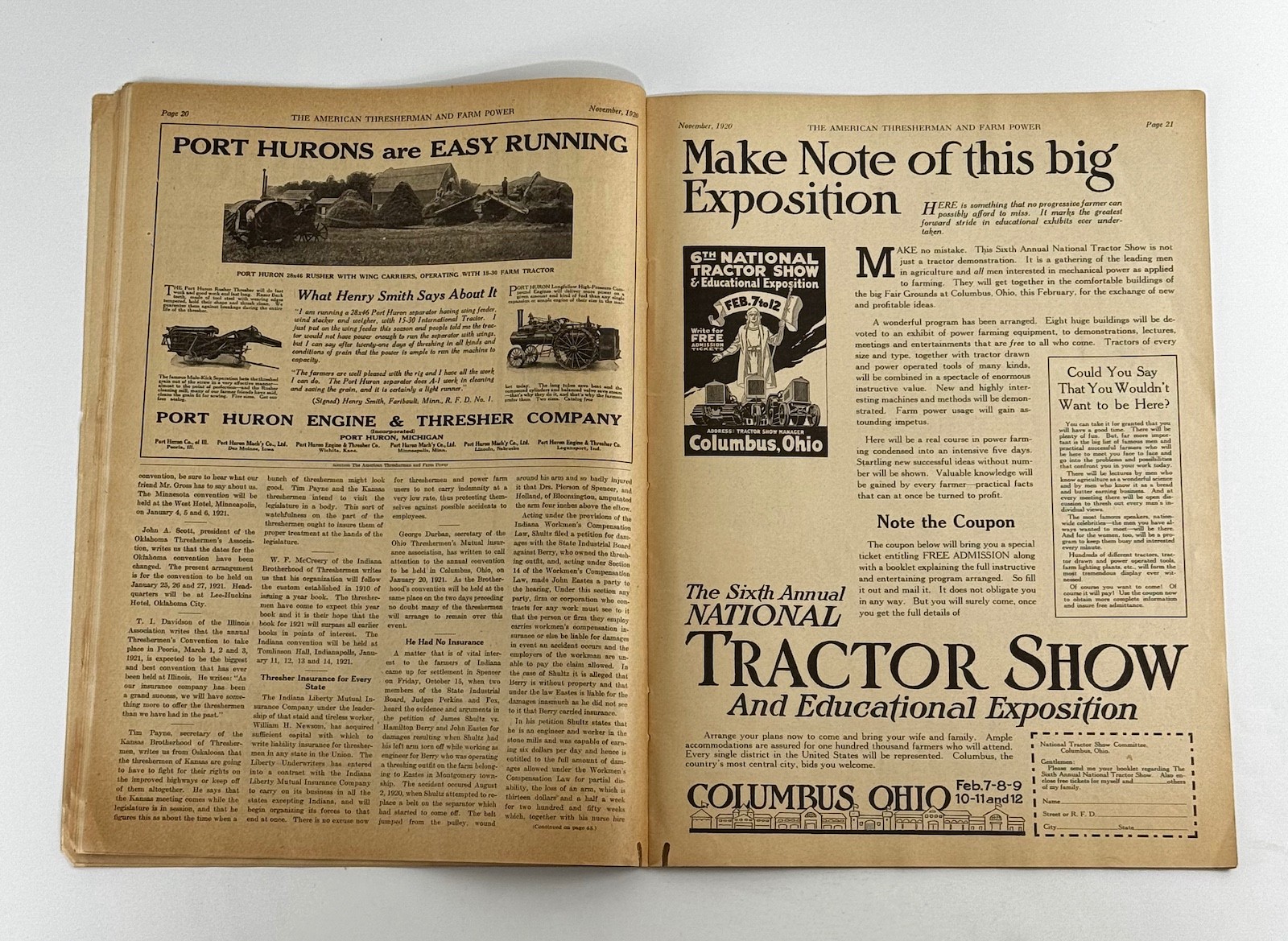 The American Thresherman & Farm Power MAGAZINE November 1920 MADISON, WIS.