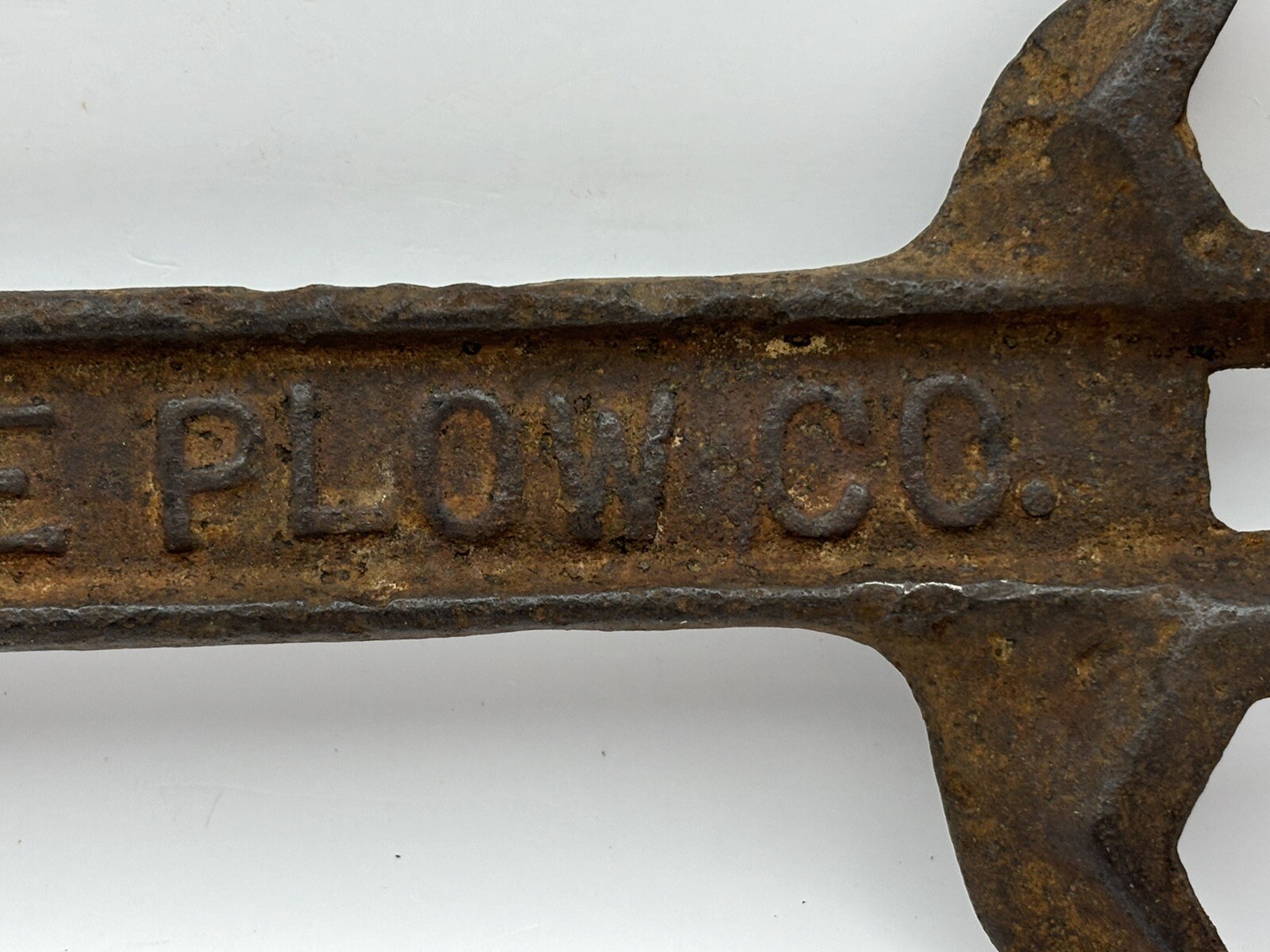 Old Farm Barn Find Vintage Hand Tool Moline Plow CO. Embossed Advertising Wrench