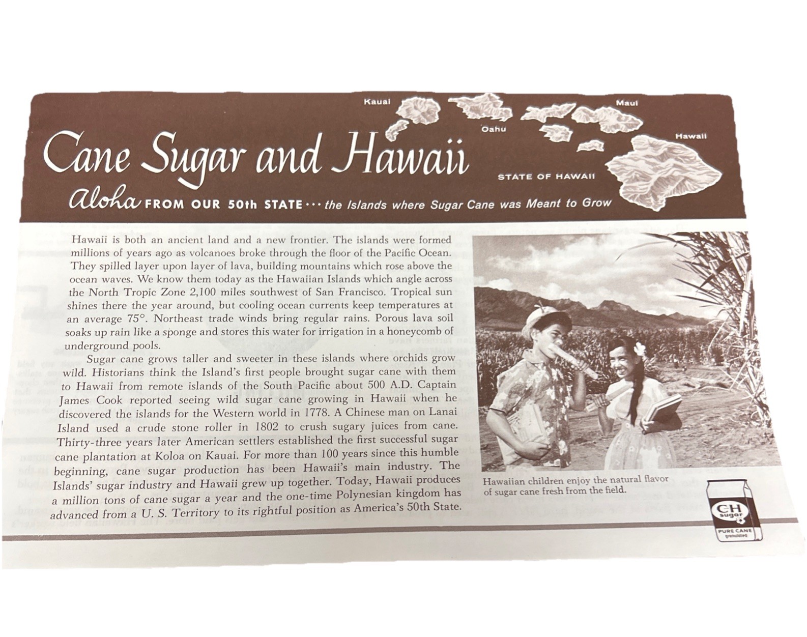 1964 Hawaiian Sugar Cane Industry Vintage Print Advertising Pamphlets Education