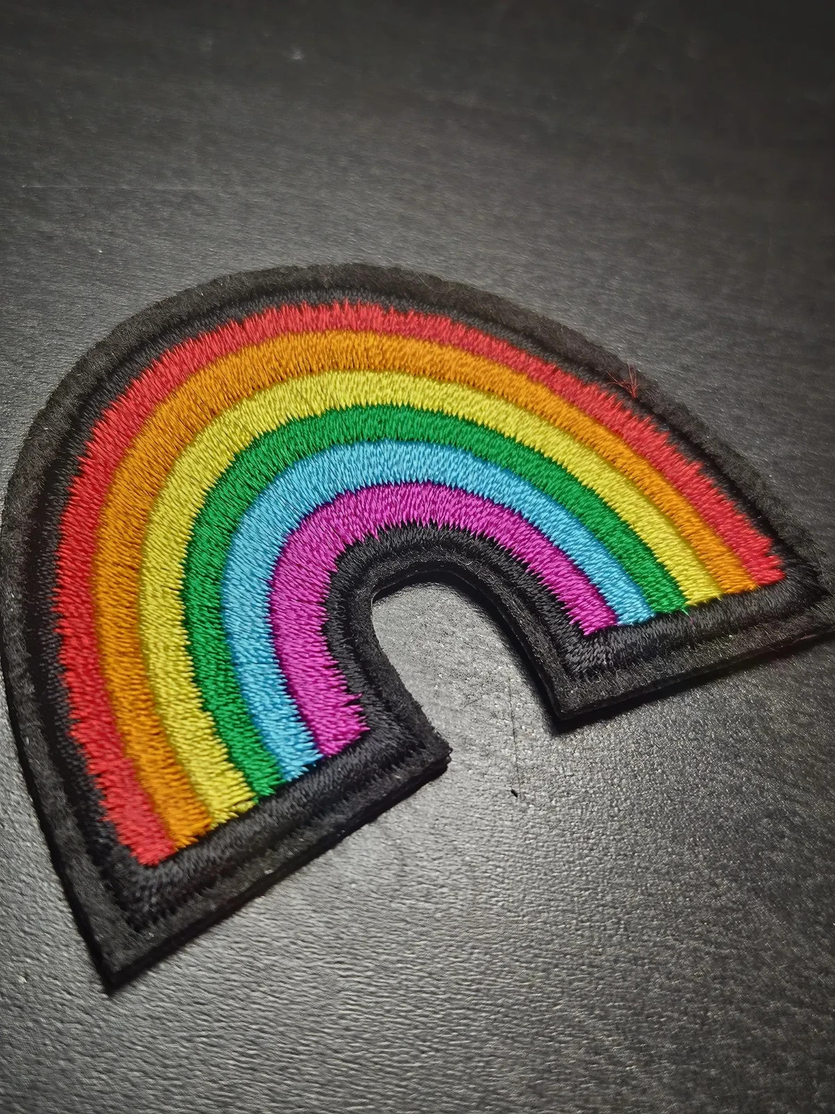 Rainbow Embroidered Patch Iron On Arc Badge for Jackets Backpacks Hats 6×4.5cm