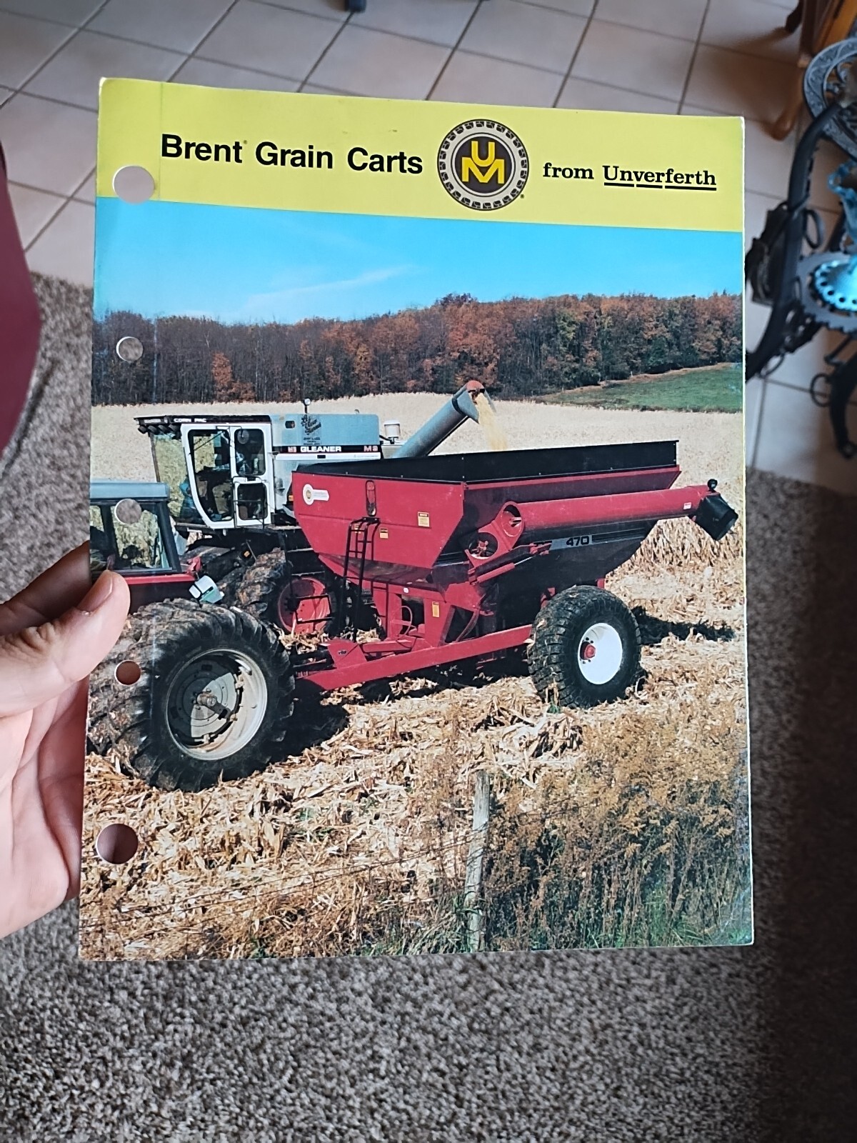 Vtg 1989 Unverferth Brent Grain Carts Bin Wagons 4 Page Sales Sheet Brochure