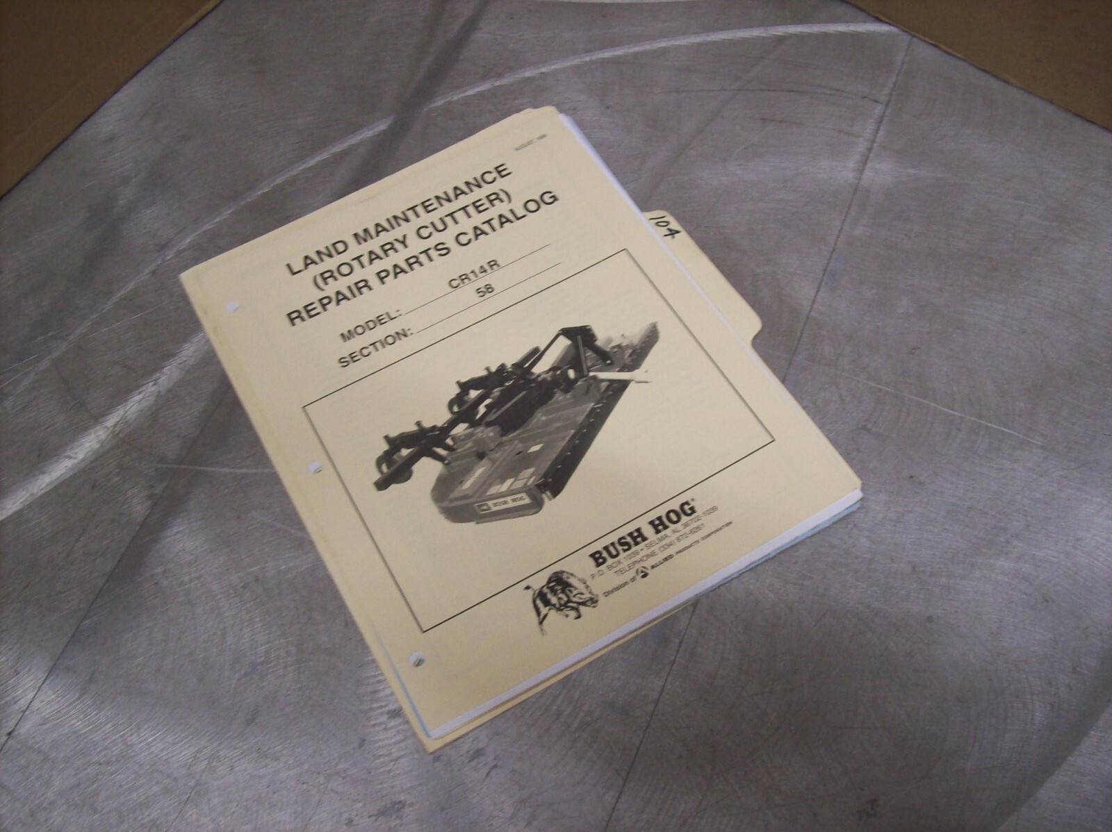 70) Bush Hog Parts Manual – LOOSE LEAF – CR14R Rotary Cutter Mower
