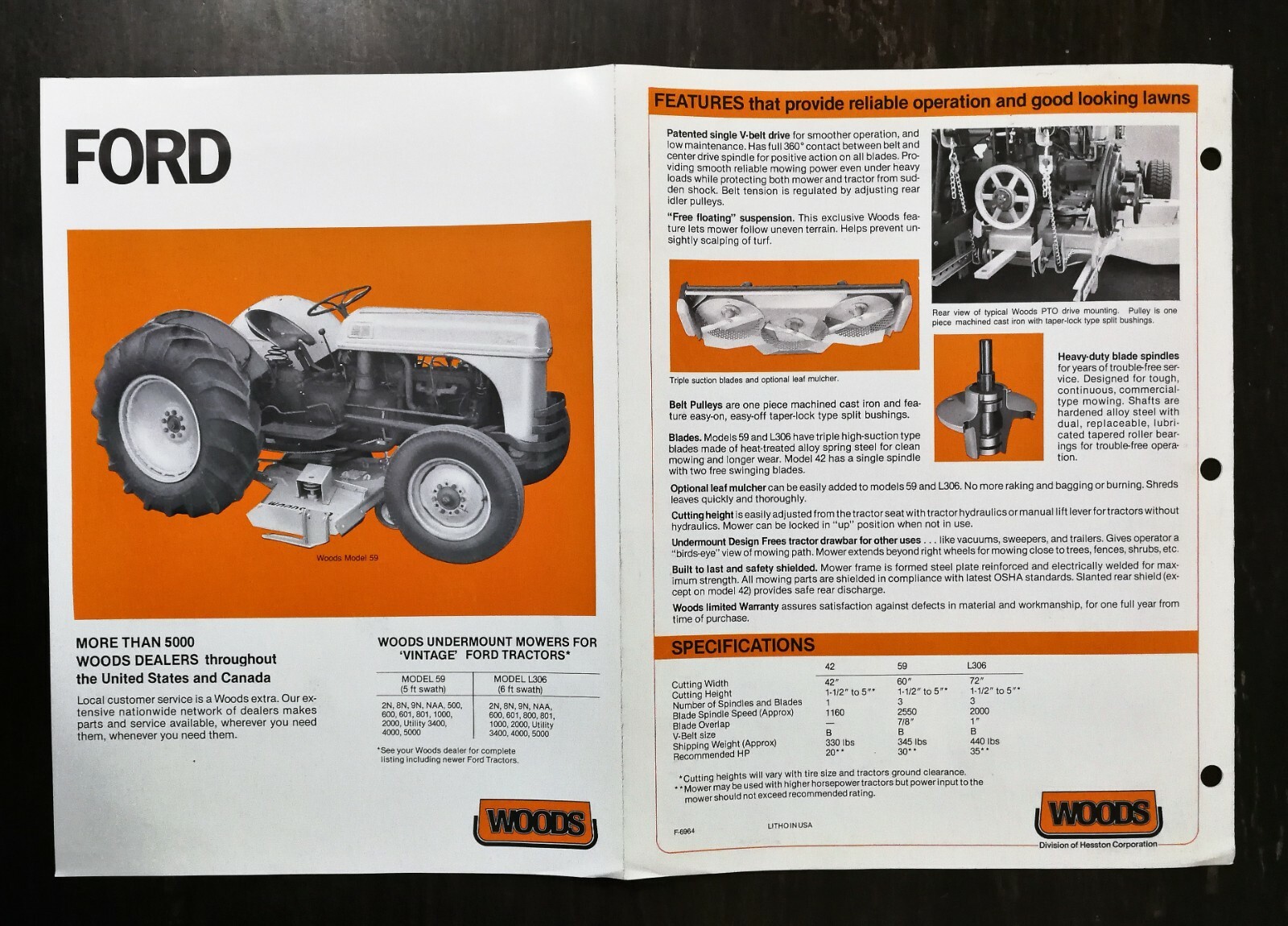 Vintage Woods Undermount Mowers Tractor Dealership Brochure