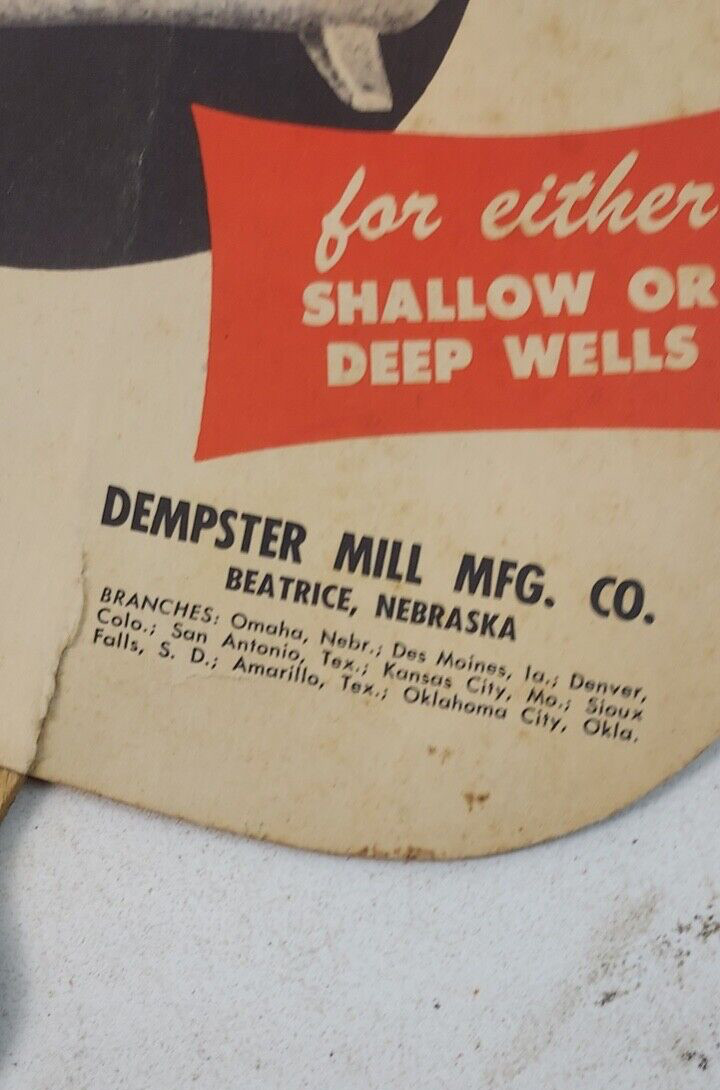 Vintage Dempster Convert-o Jet Water System Promotional hand fan