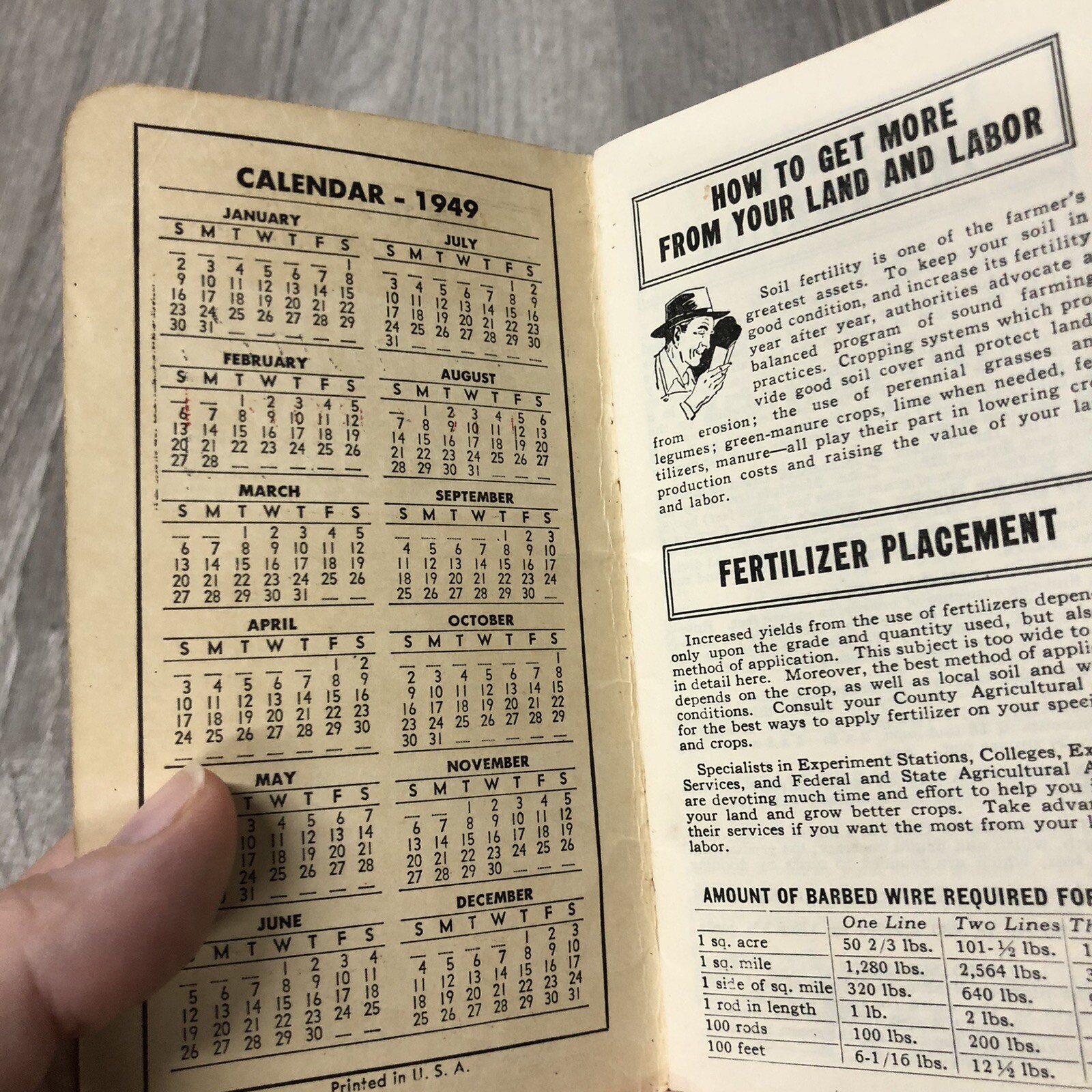 2 Vintage advertisement farm Armours Big Crop Fertilizers Calendar memo 1949 6