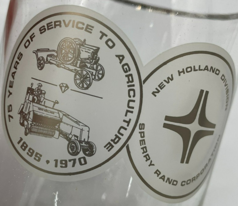 Sperry Rand New Holland Division 8 Glass Set 75yr to Agriculture