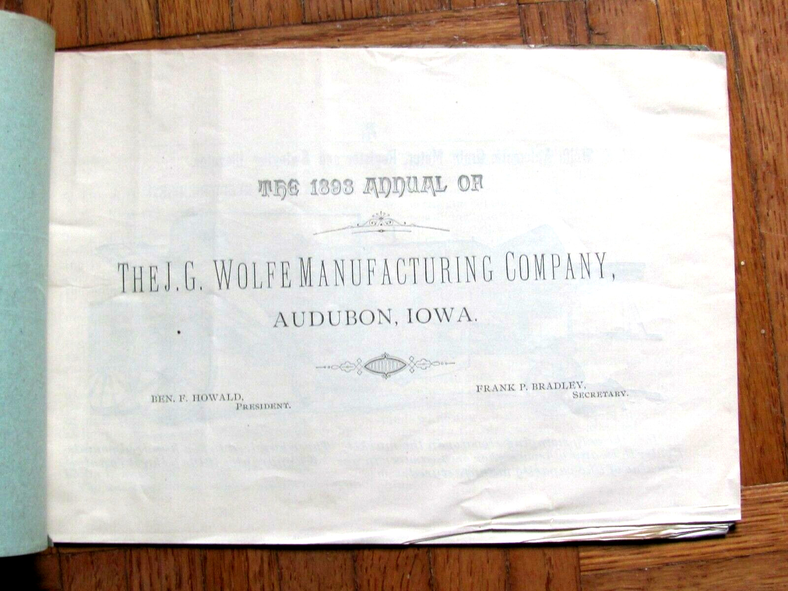 1893 FARM CATALOG J G WOLFE AUDUBON IOWA TRESHER ATTACHMENT ELEVATOR GRAIN METER