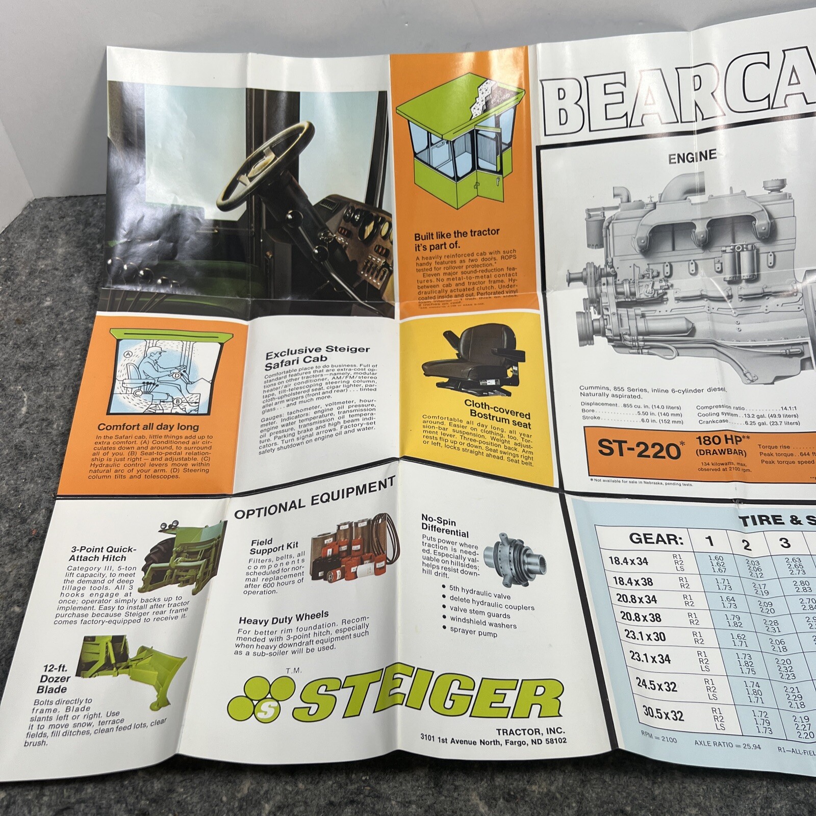 Bearcat 3 st-220 Stieger tractor Original sales brochure advertisement 1980s
