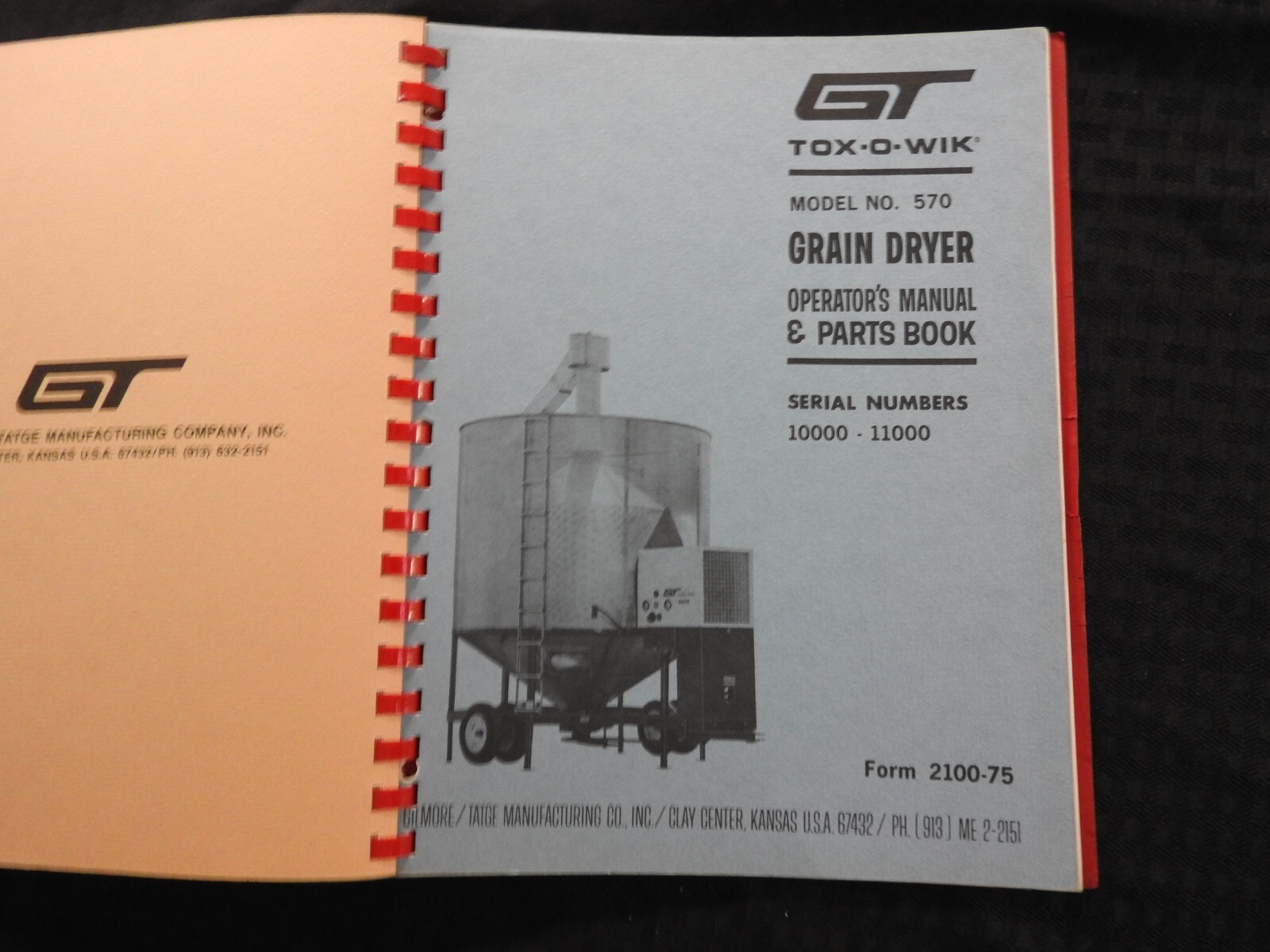 1976 GT TOX-O-WIK GRAIN DRYERS DEALER SALES CATALOG Gilmore-Tatge Clay Center KS