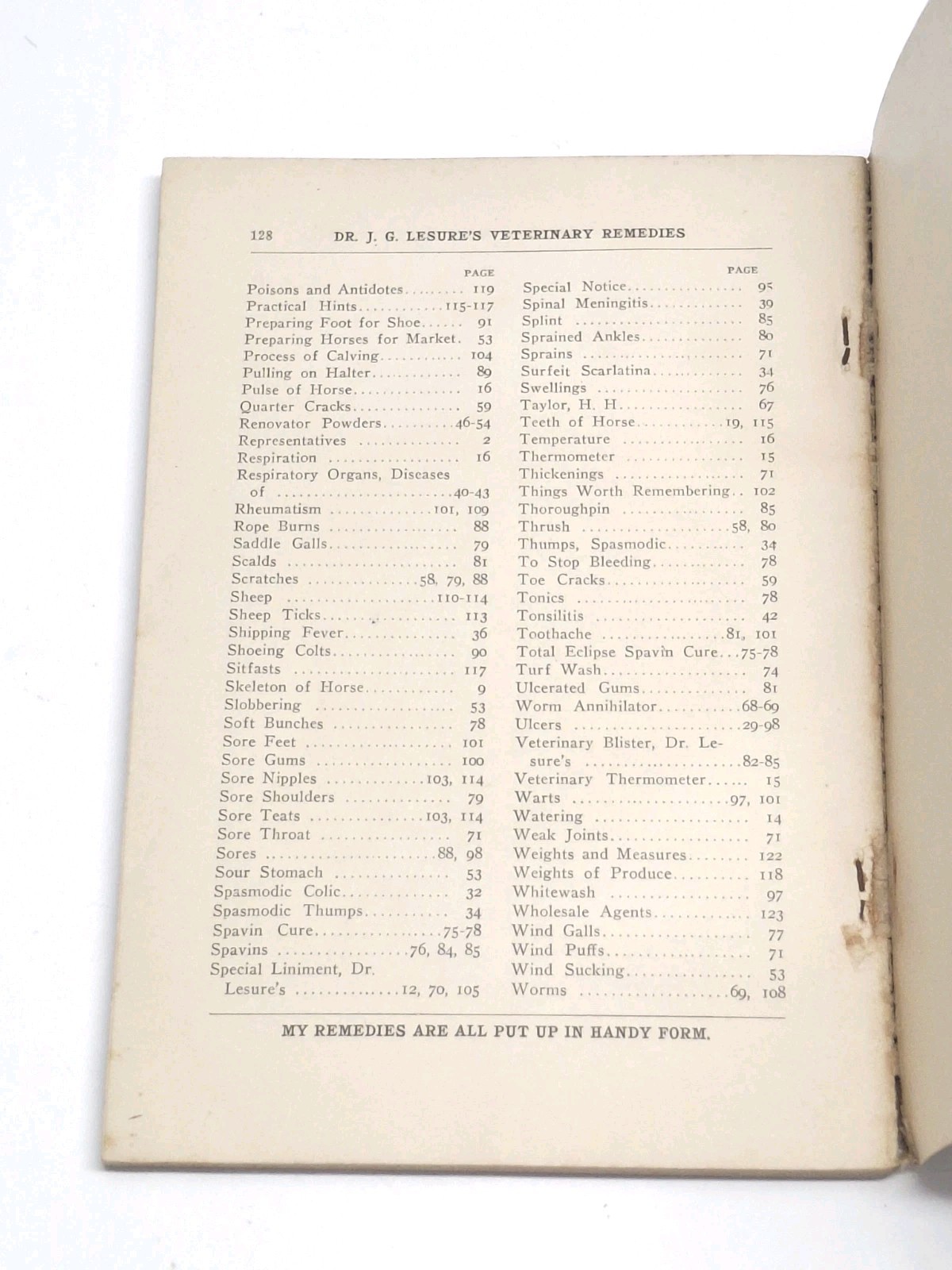 Dr Lesure&rsquo;s Famous Veterinary Remedies Farm Brochure Catalog Keene NH 1908 Rare