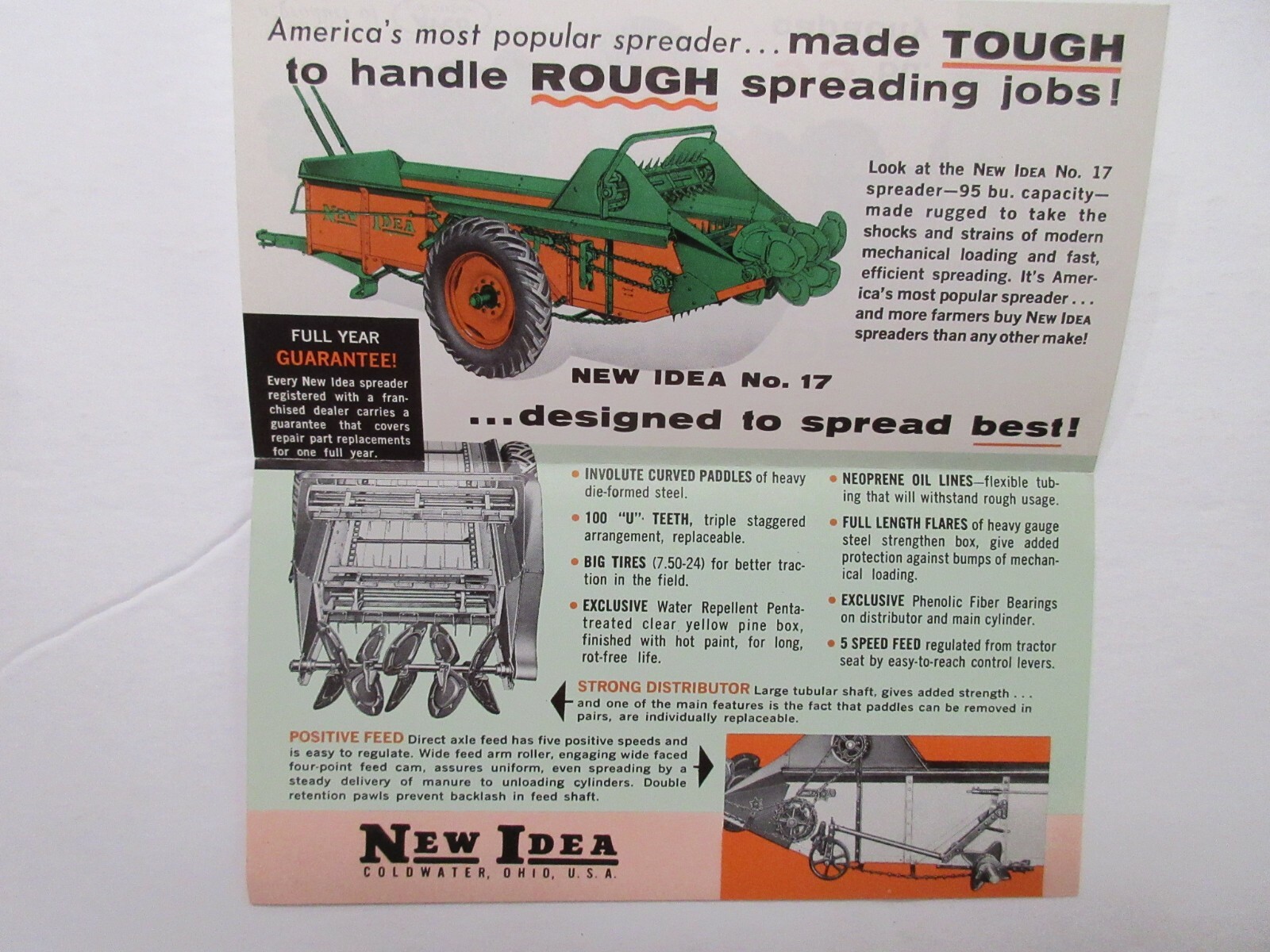 Very Nice New Idea #17 Spreader Pocket Brochure Sales Brochure 1959 4 Page