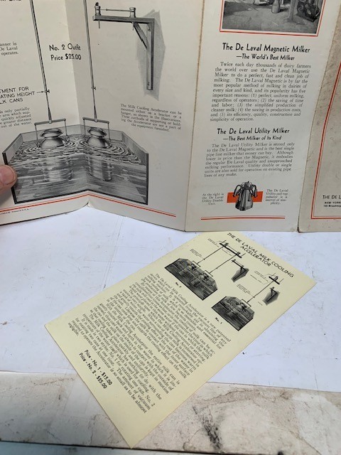 1932 DE LAVAL MILK COOLING ACCELERATOR FOLD OPEN BROCHURE S.1743-4-32 + PRICES