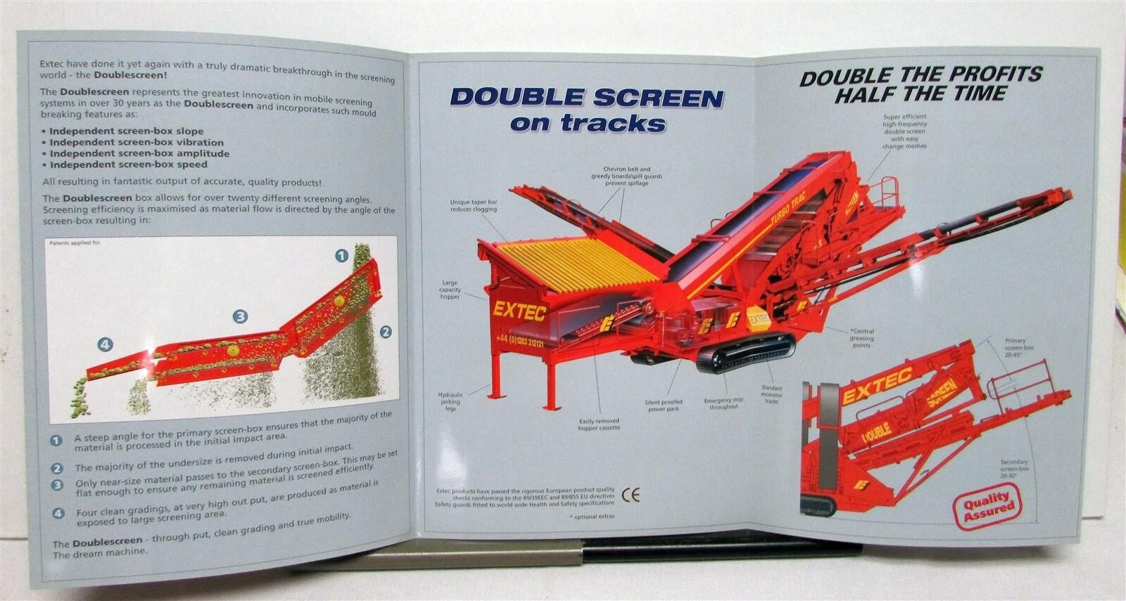 2000 Extec Double Screen On Tracks Equipment Specs Construction Sales Brochure