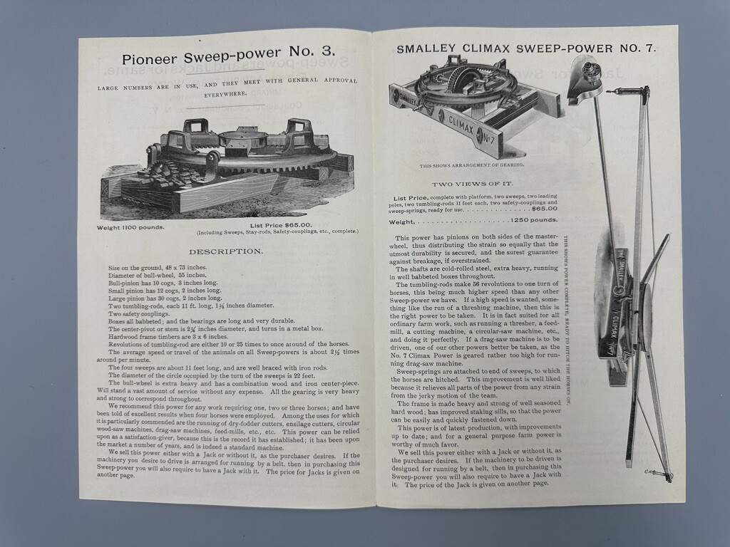 1890s EMPIRE Agricultural Works SWEEP-POWERS & JACKS Circular FARM ADVERTISING