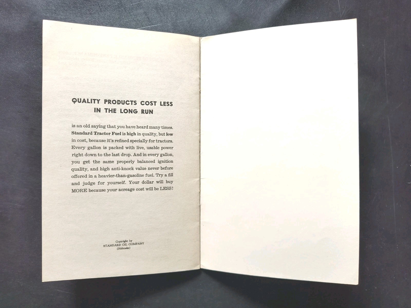 1930s Standard Oil NB Tractor Farm Brochure Smilin Slim Advertising Gas Ad