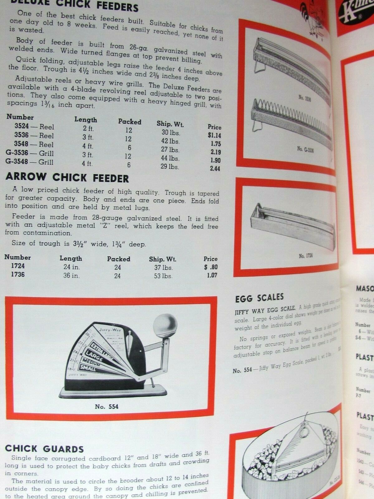 1965 SALES CATALOG BIG HUSKY CATTLE CHICKEN FARM EQUIPMENT KLEIN MFG BURLINGTON