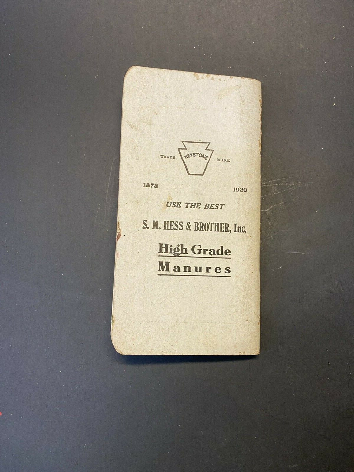 Vintage 1920 Original S M Hess & Bro Fertilizers Philadelphia PA Pamphlet Book