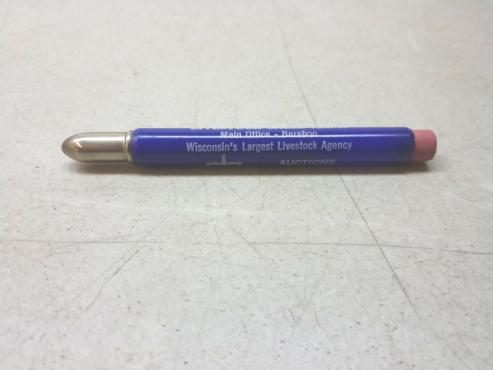 Equity Cooperative Livestock Sales Baraboo Wisconsin Vtg Ag Ad Bullet Pencil