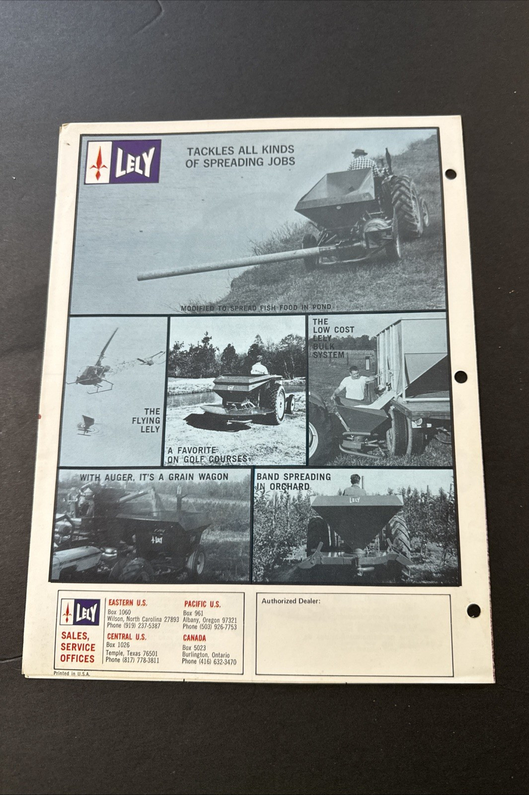 Lely Precision Broadcasters Sales Fold out Brochure Agriculture Farming Vintage