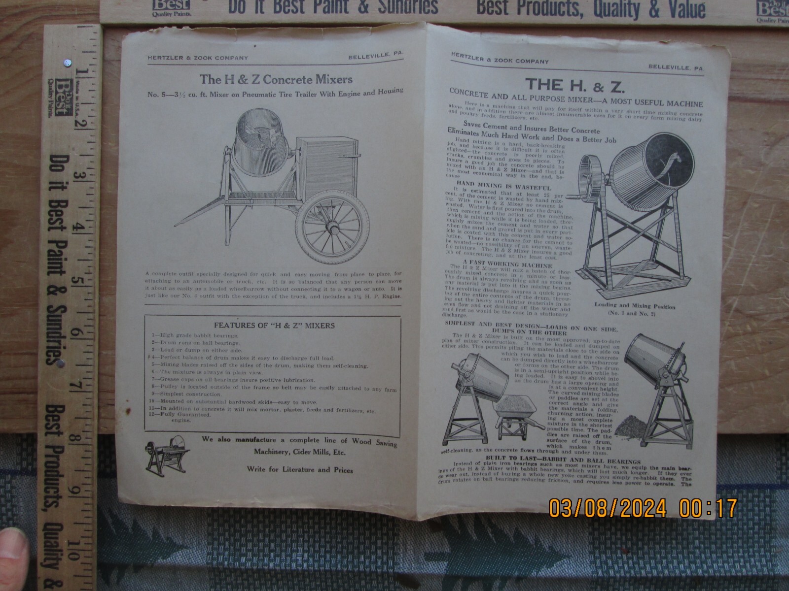 hertzler & zook co Cement concrete mixer brochure