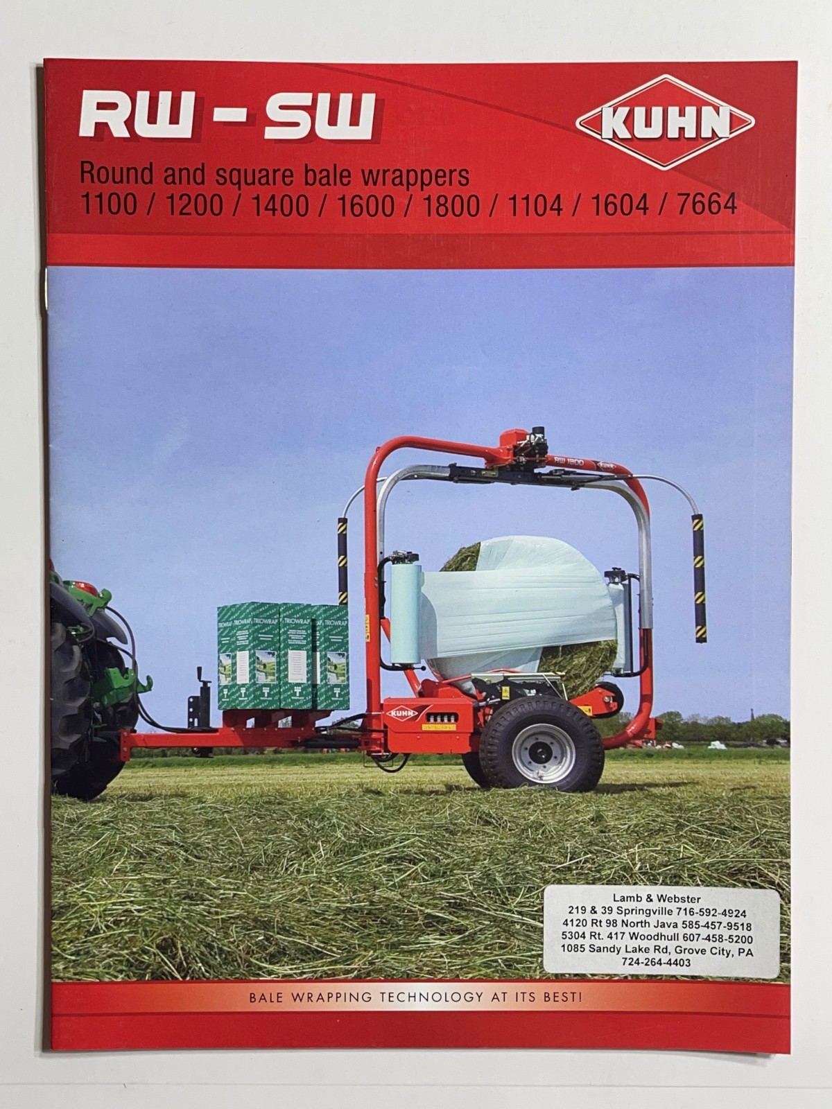 Kuhn Round and Square Bale Wrappers Sales Brochure *Showroom Booklet*