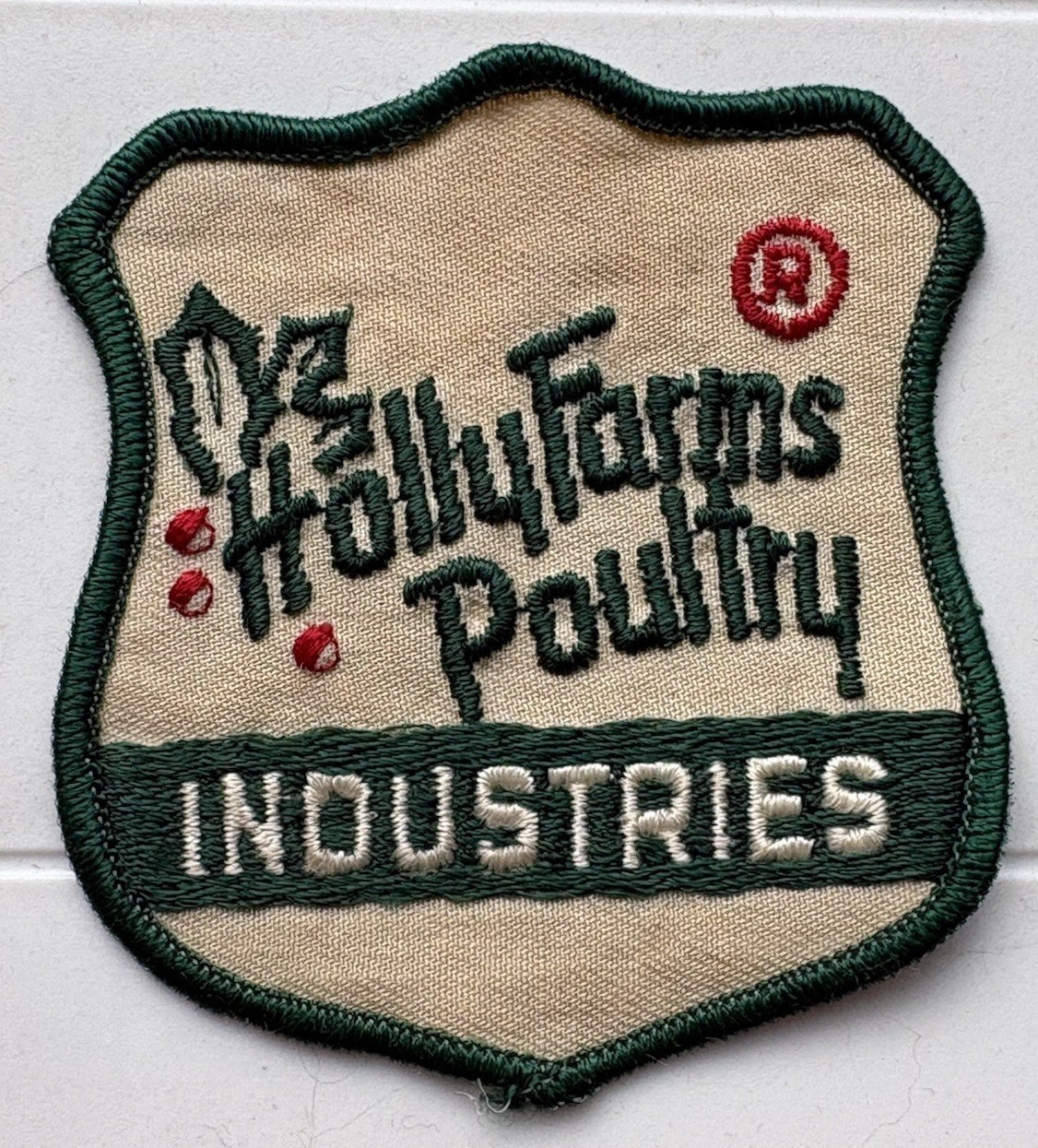 Vintage Holly Farm Poultry Industries Embroidered Patch Badge