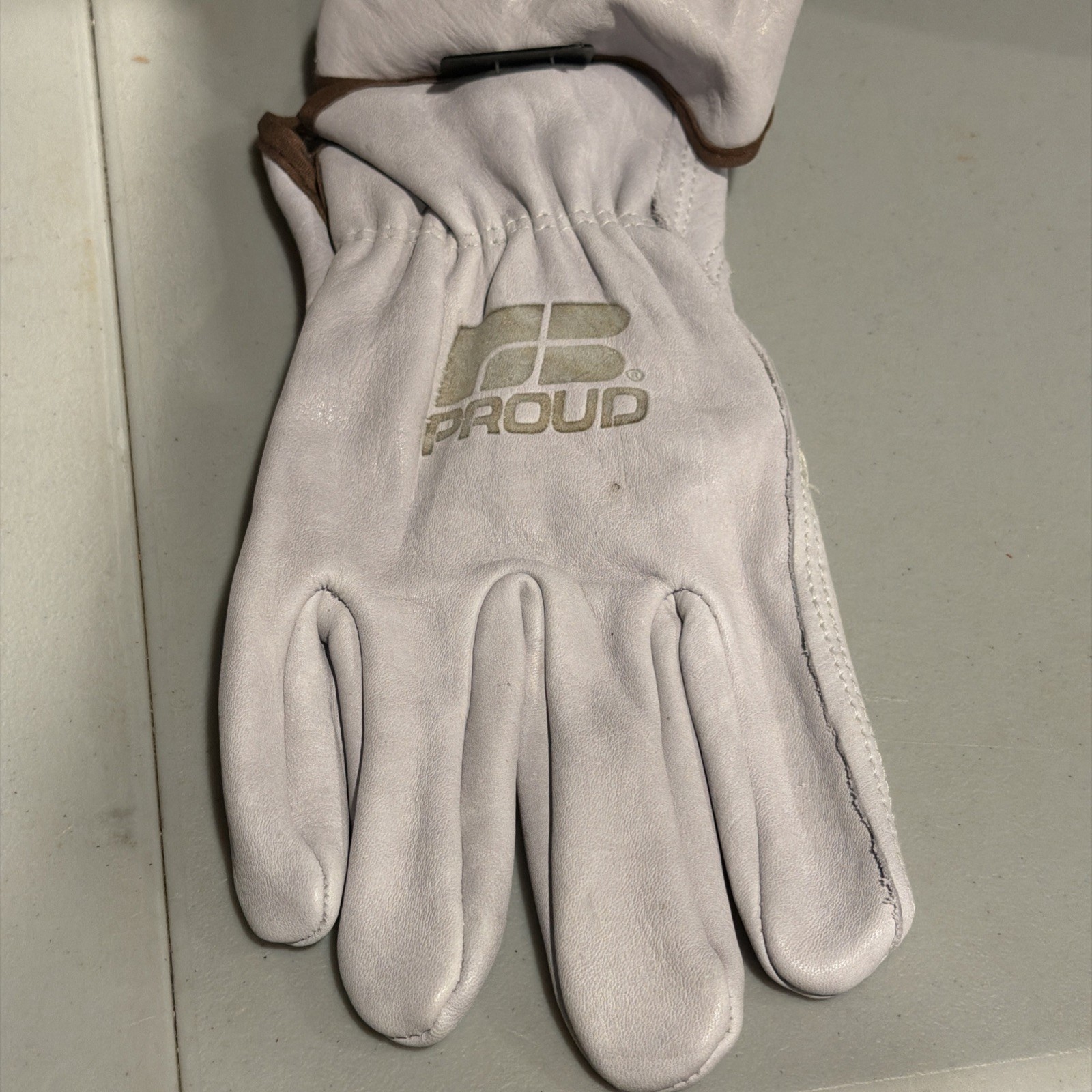 Farm Bureau Gloves Work Chore Leather Farming Gray Size Large Heavy Duty ADV AG