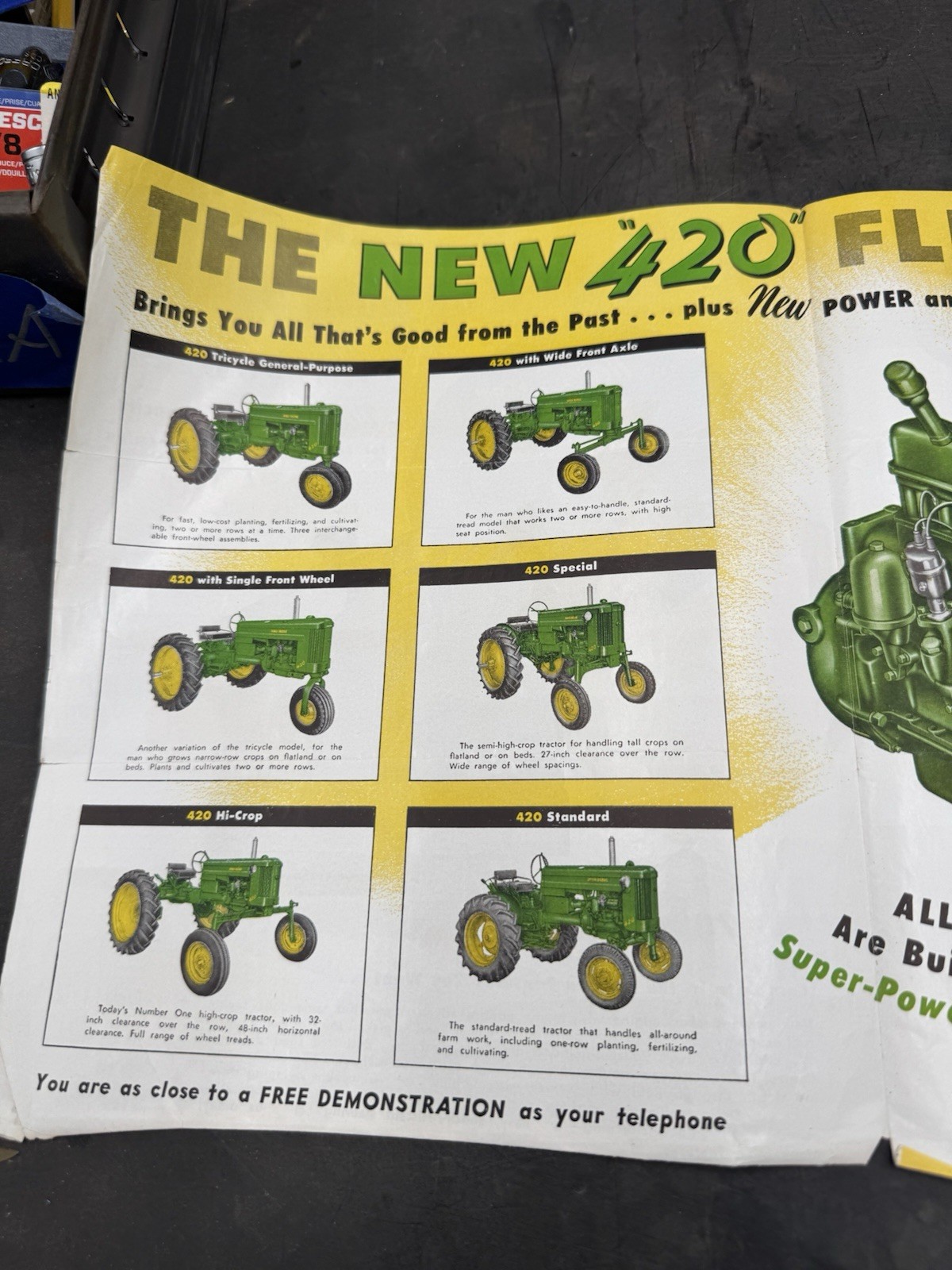 1955 – 56 John Deer 420 Series Two Row Crop Tractors Factory Sales Brochure