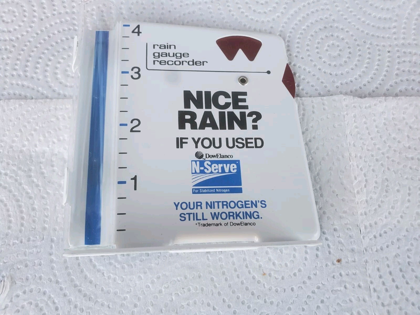 Metal Rain Guage N-serve Stabilized Nitrogen Dow Elanco Farm Fertilizer