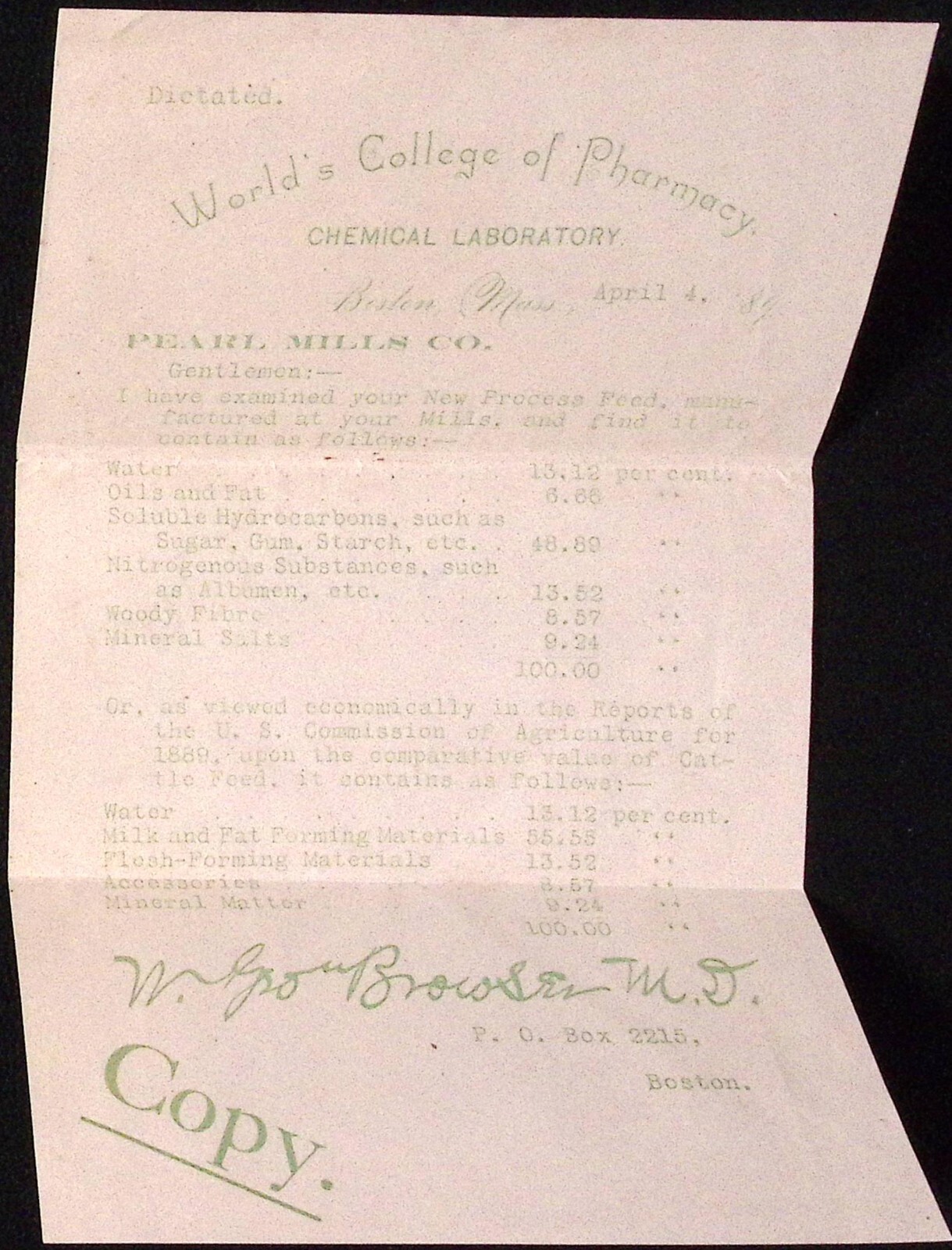1890 Pearl Mills Co Testimonial Booklet Letter Flyer Original Envelope BOSTON MA